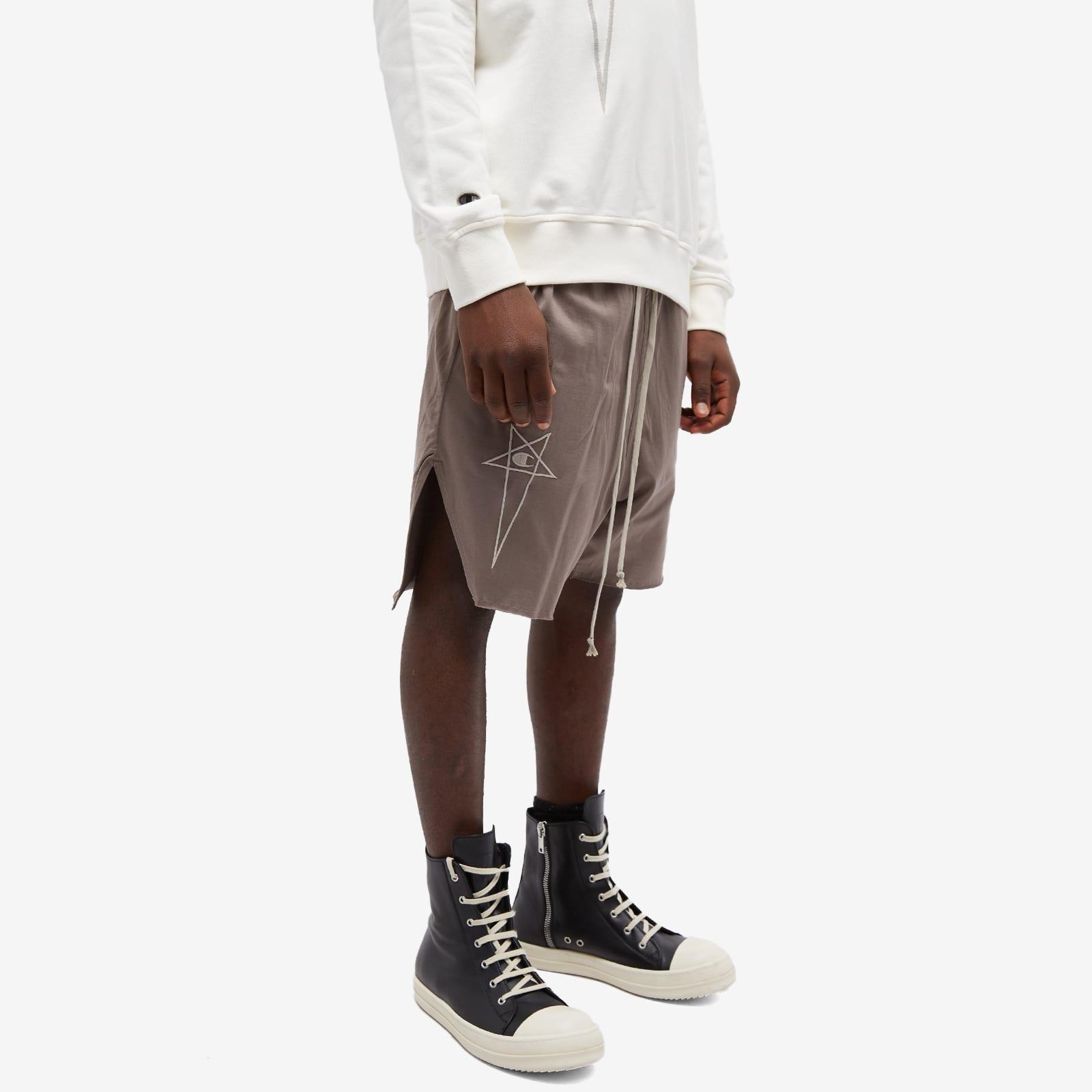 Rick Owens X Champion Beveled Pods Shorts in Gray for Men | Lyst