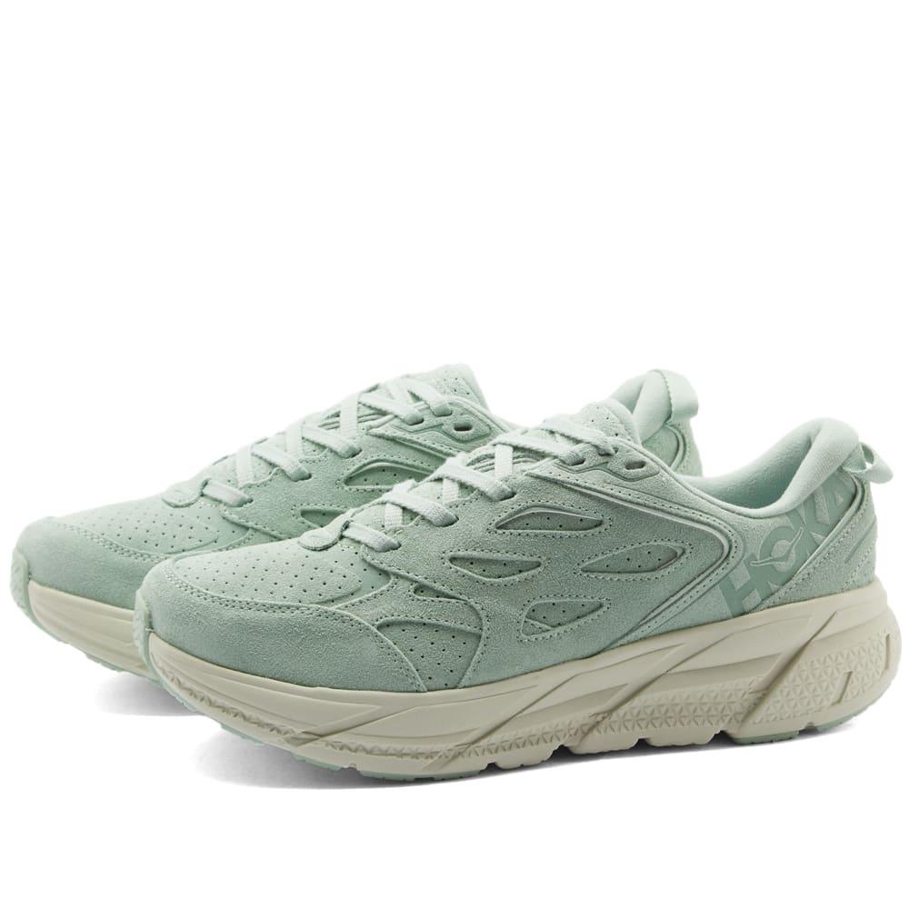 Hoka One One U Clifton L Suede Sneakers in Green for Men | Lyst