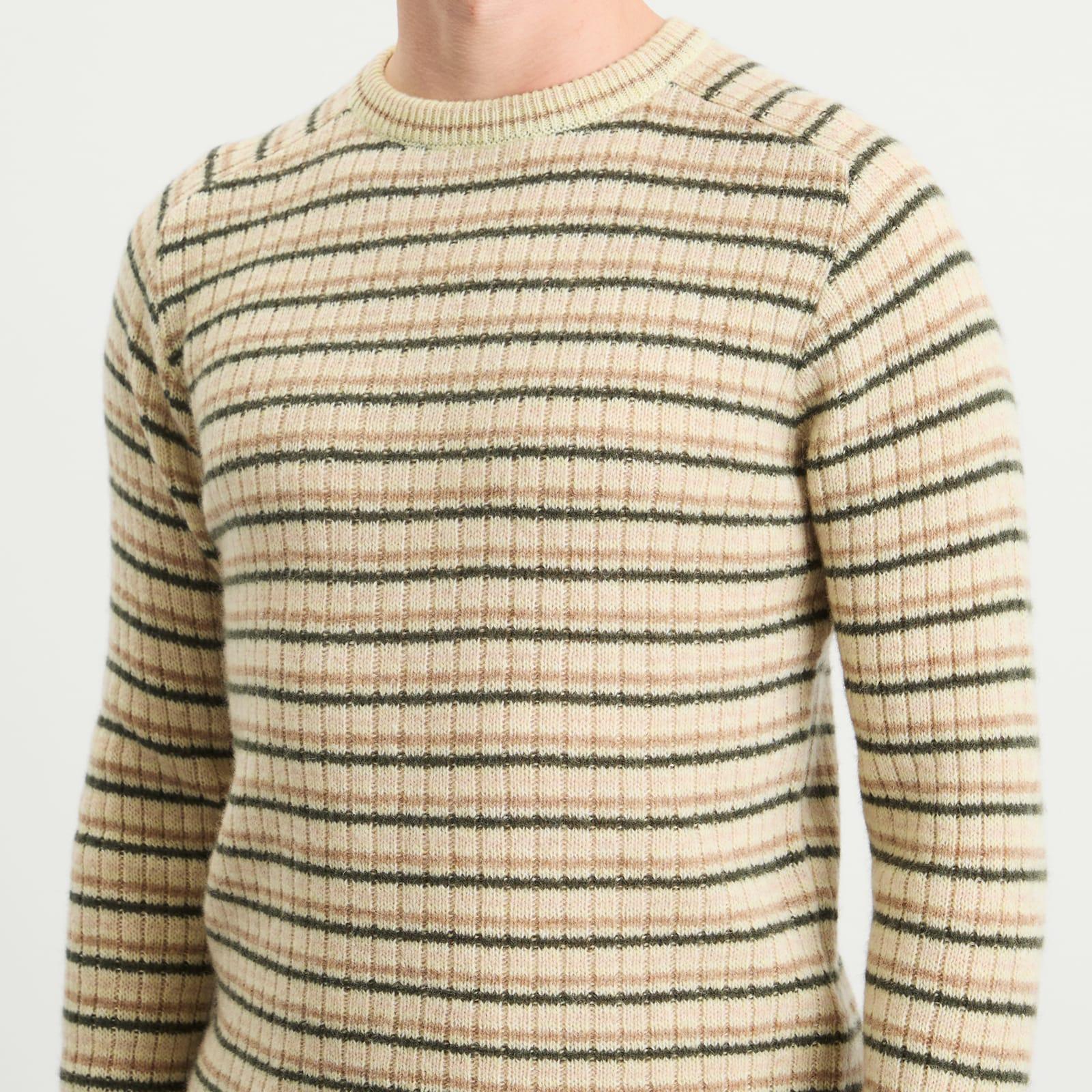 AURALEE Shetland Wool Cashmere Rib Knit P/O in Yellow for Men | Lyst