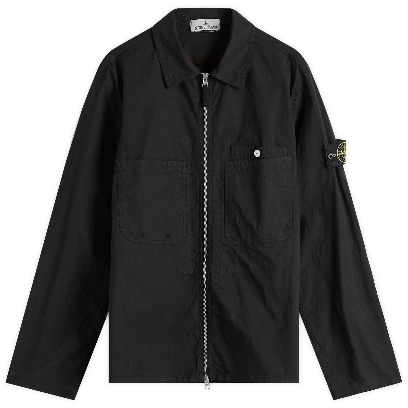 Stone Island Mil-Spec Stretch Ripstop-Tc Shirt Jacket in Black for