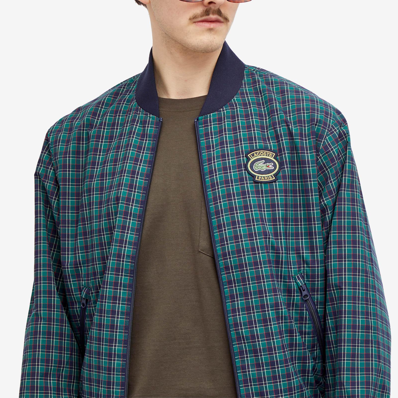 Lacoste Paris Logo Check Bomber Jacket in Blue for Men | Lyst