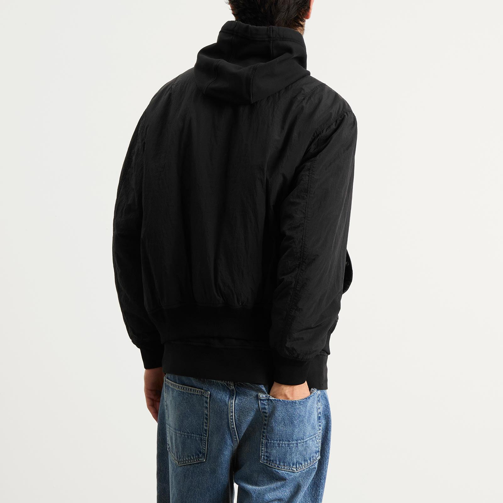 Stone Island Nylon Metal Econyl Primaloft Bomber Jacket in Black