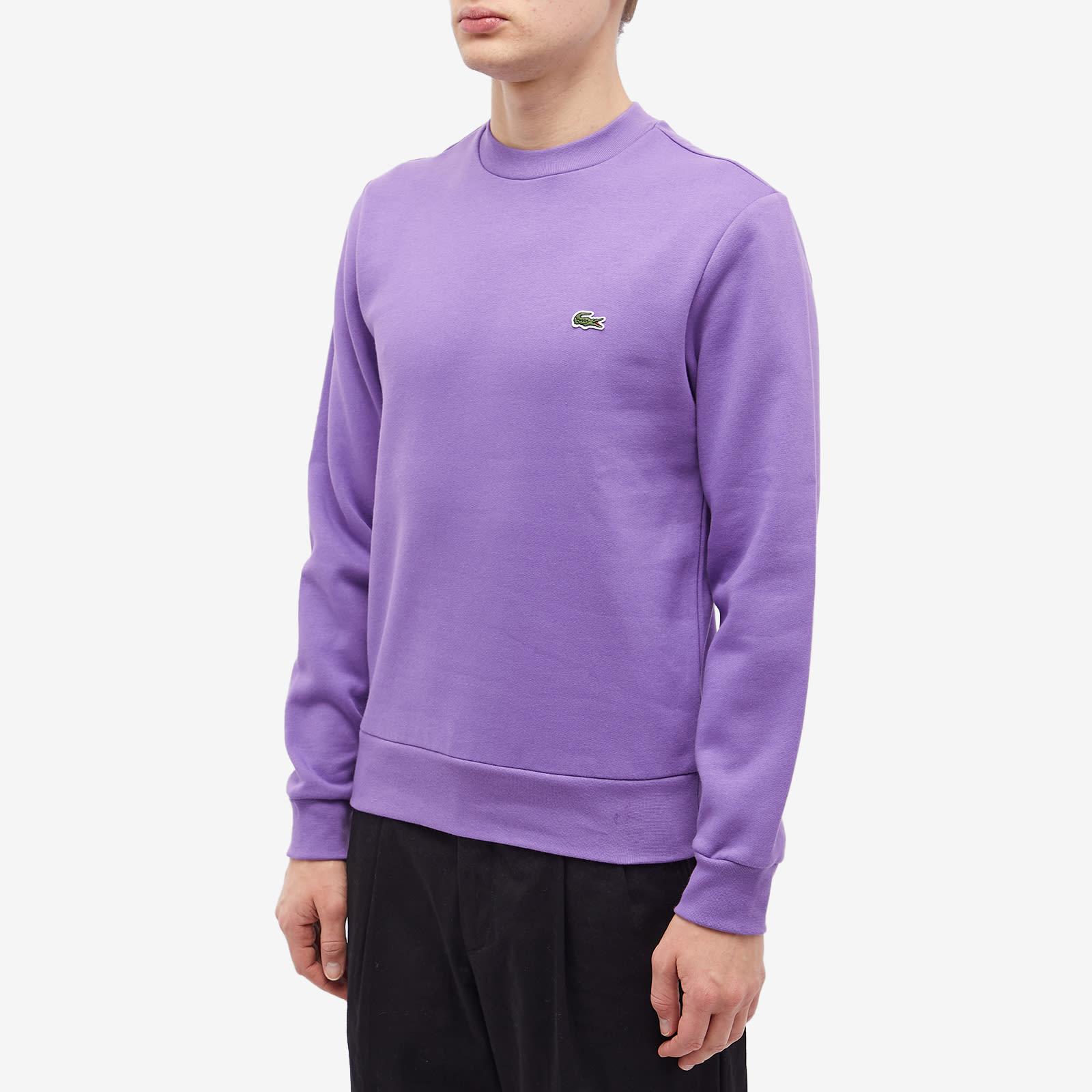 Lacoste Classic Logo Brushed Cotton Sweatshirt Purple for Men | Lyst