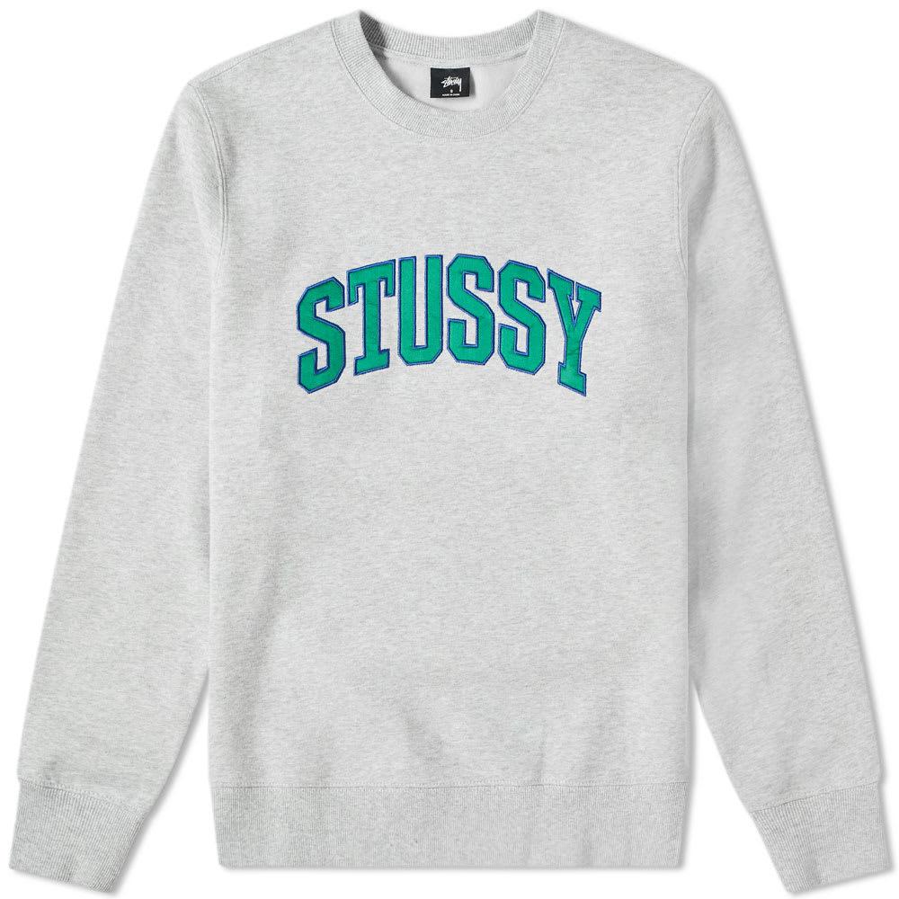Stussy Cotton Arch Logo Sweatshirt in Grey (Grey) for Men | Lyst 