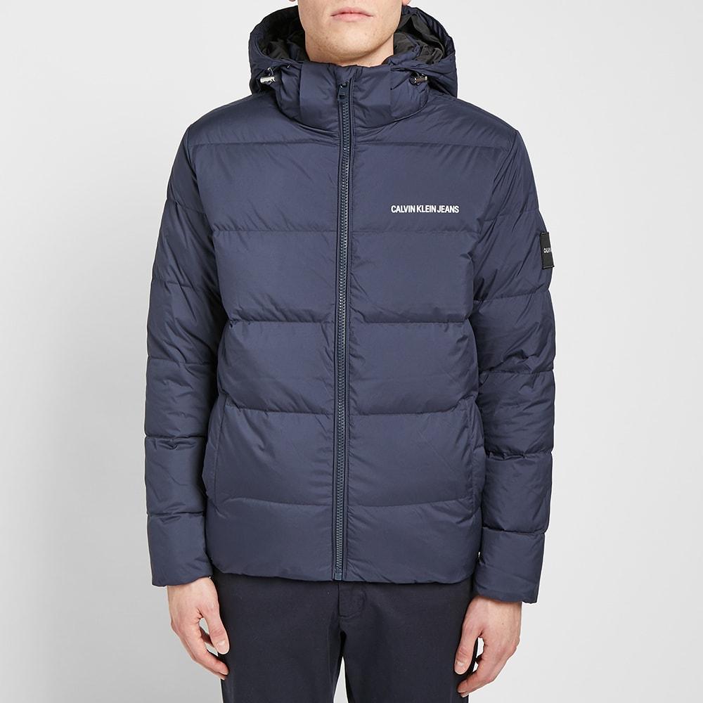 calvin klein blue puffer jacket