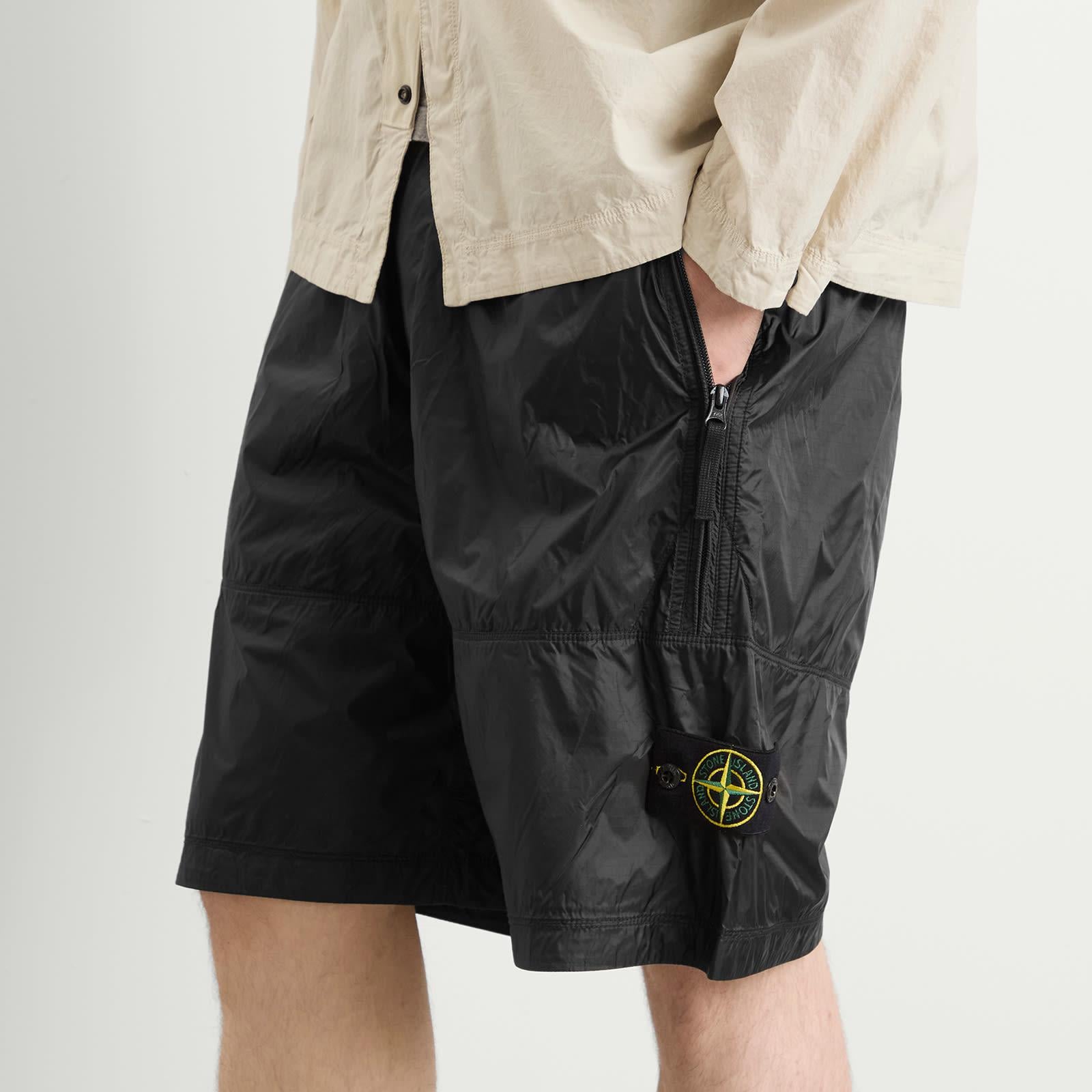 Stone Island Ripstop Light Nylon Shorts in Black for Men | Lyst