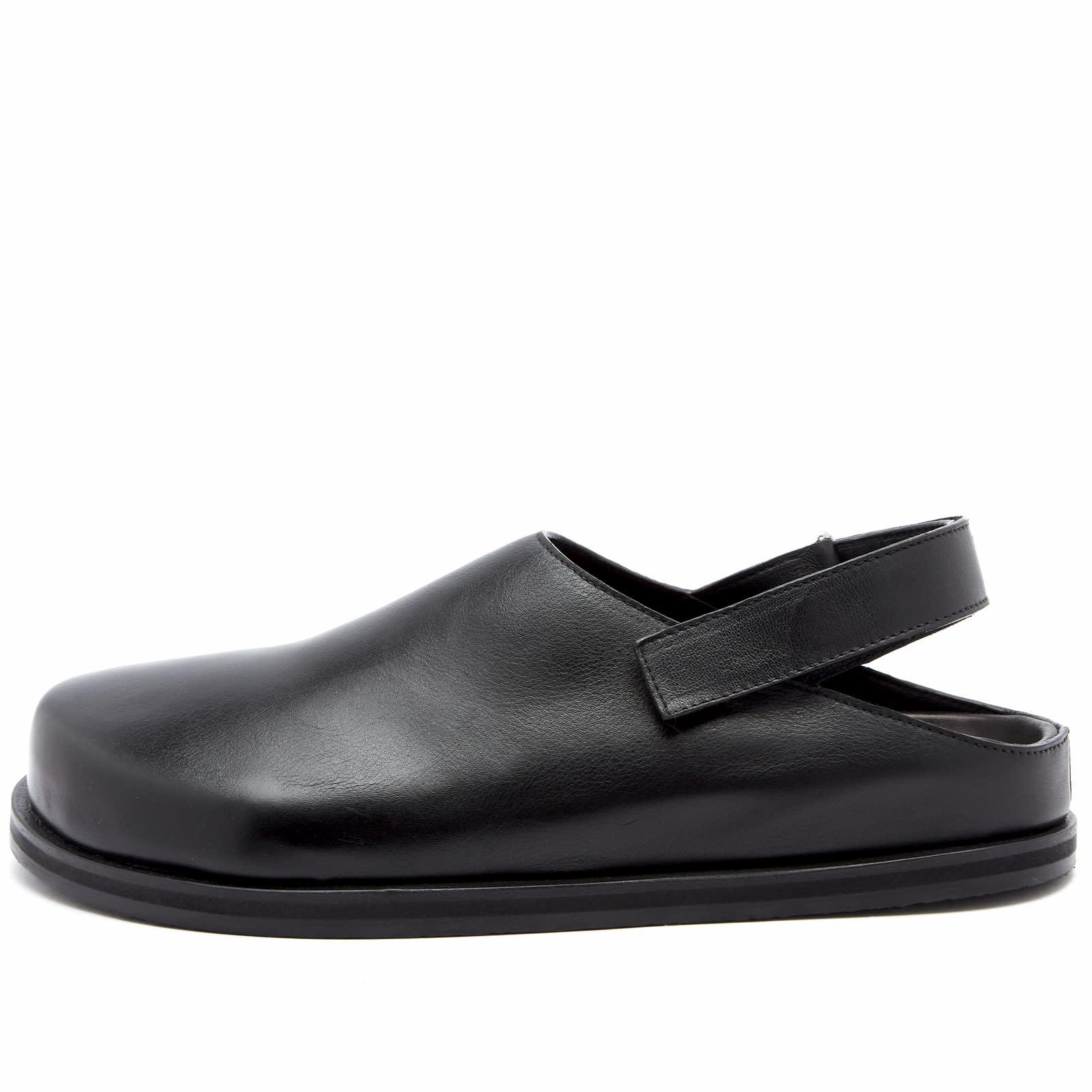 Studio Nicholson Hardning Tumbled Leather Clog in Black for