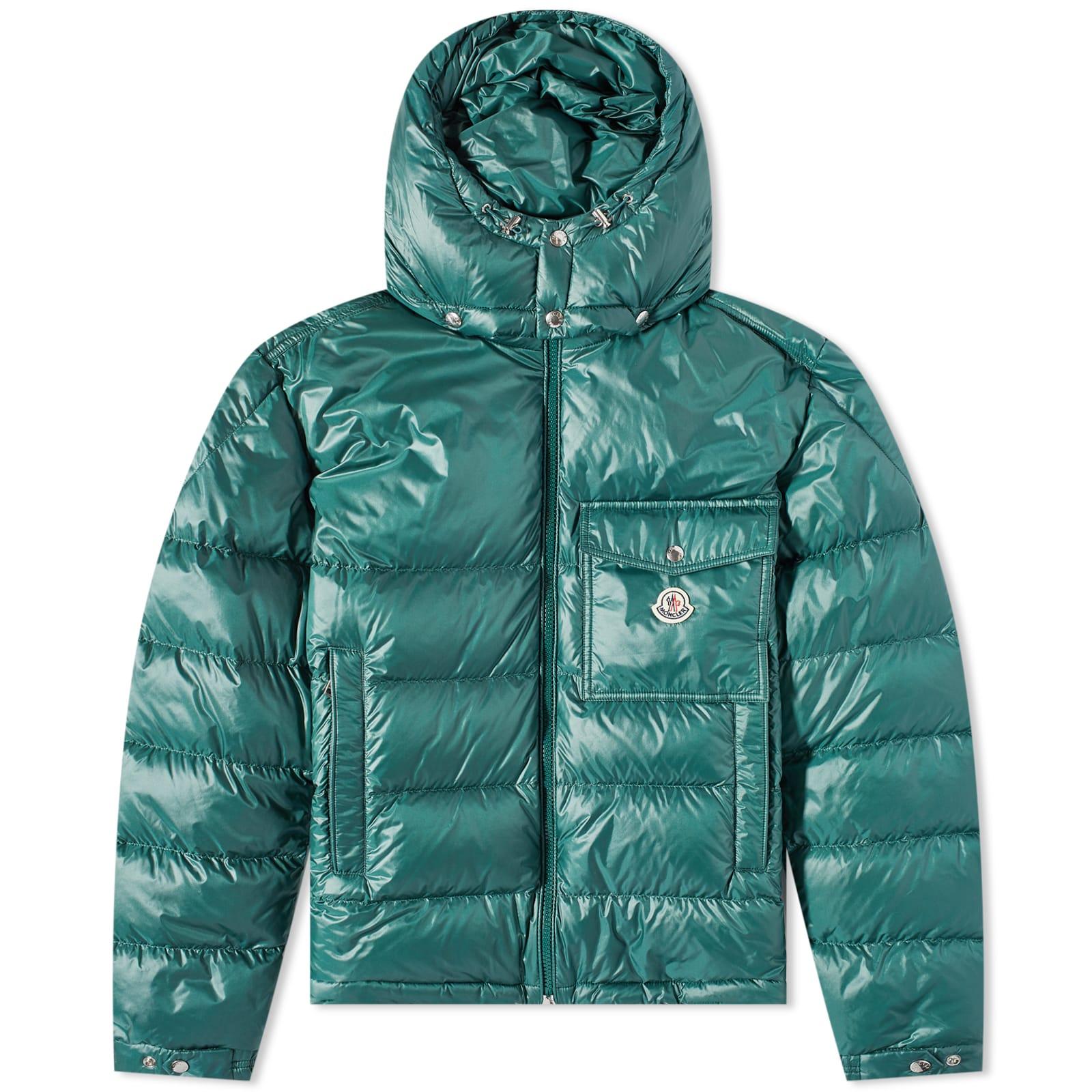 Moncler Wollaston Hooded Down Jacket in Green for Men | Lyst