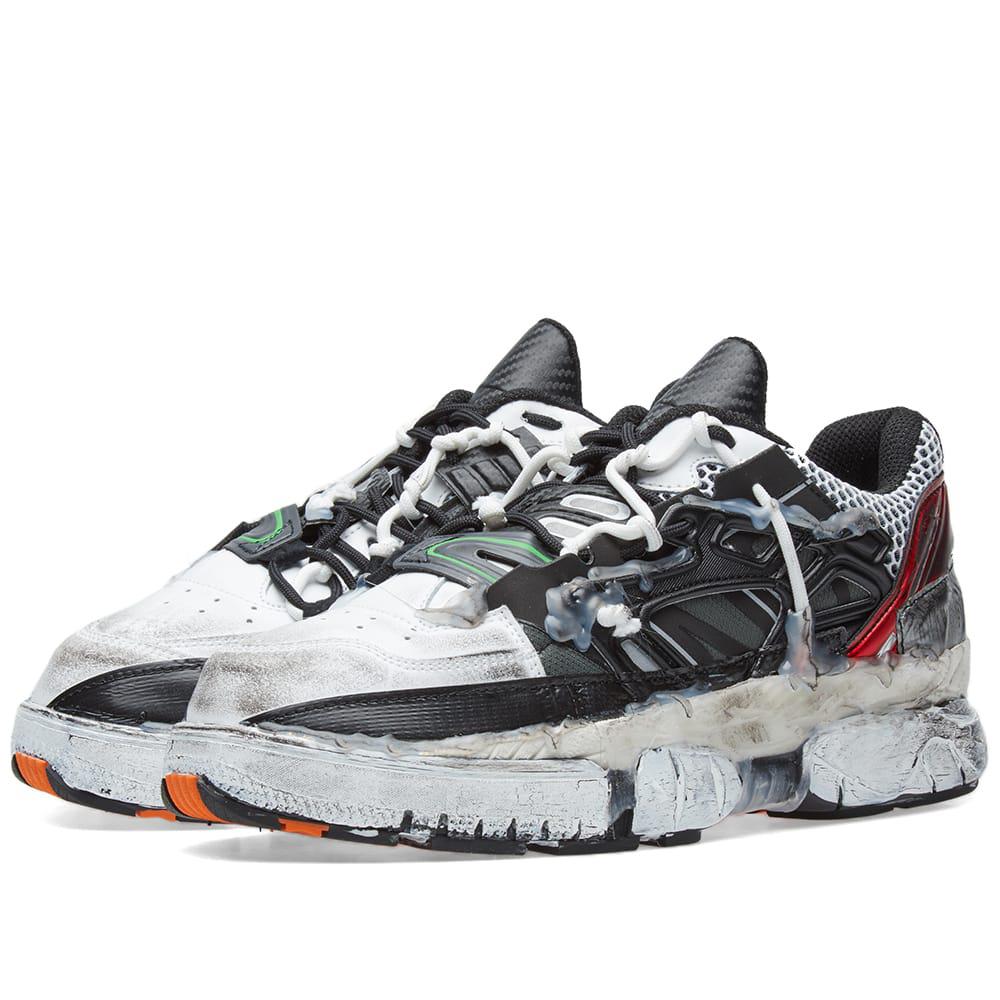 maison margiela men's colorblock fusion leather trainer sneakers