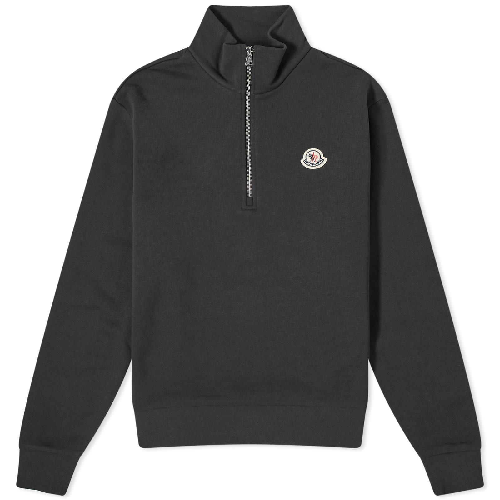 Moncler Badge Logo Quarter Zip Sweat in Gray for Men | Lyst