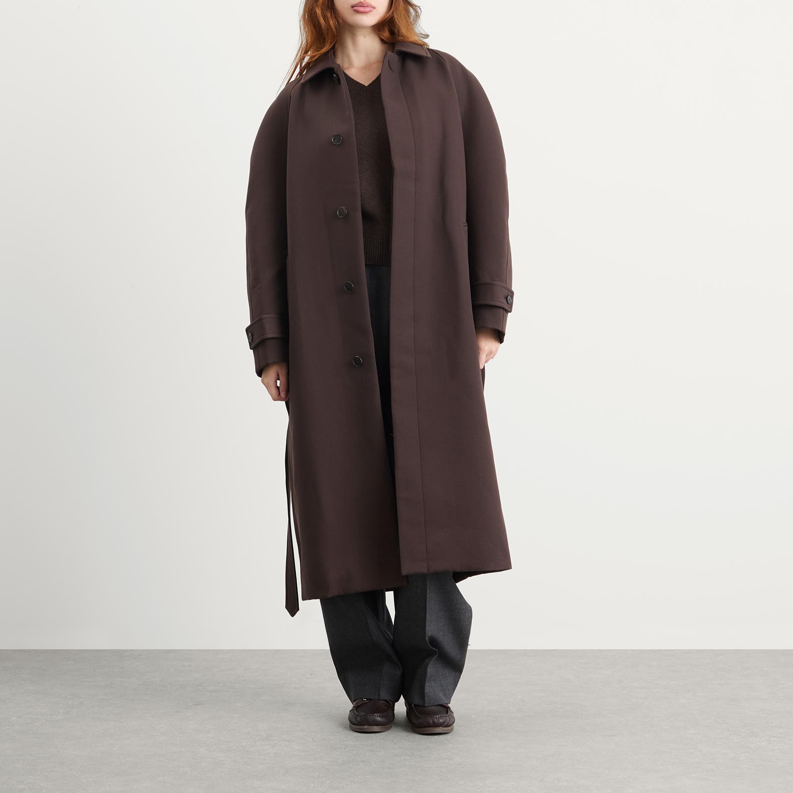 AURALEE Twisted Double Cloth Coat in Brown | Lyst UK