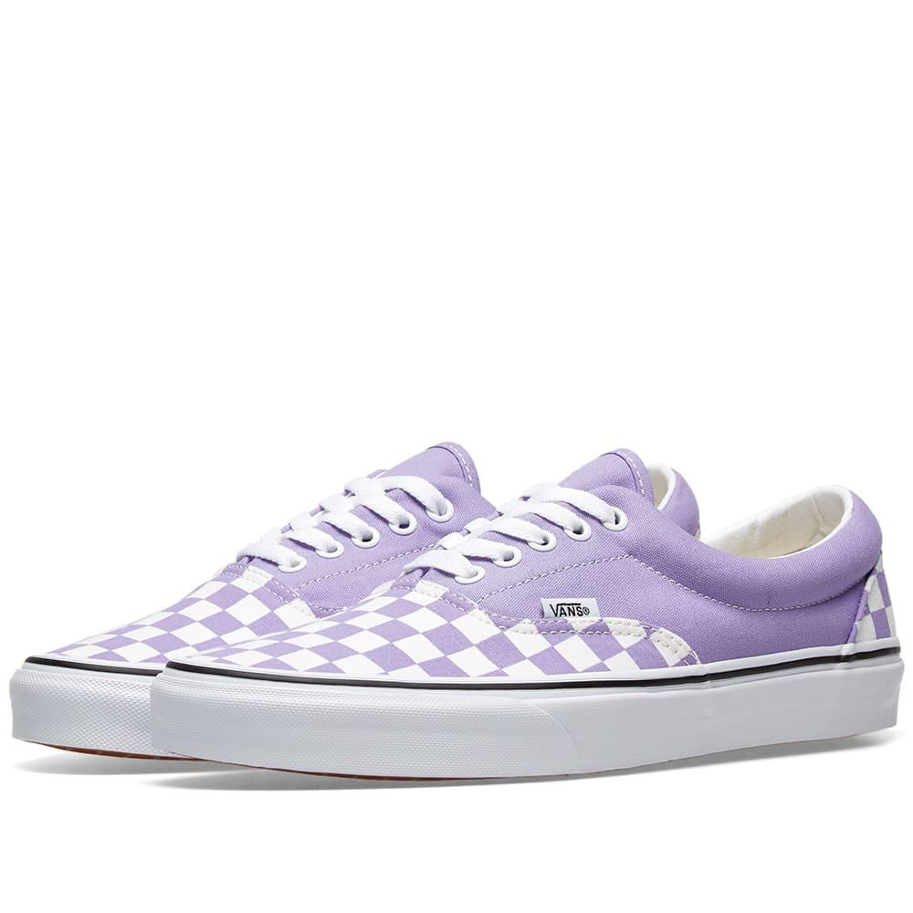 checkerboard era vans purple