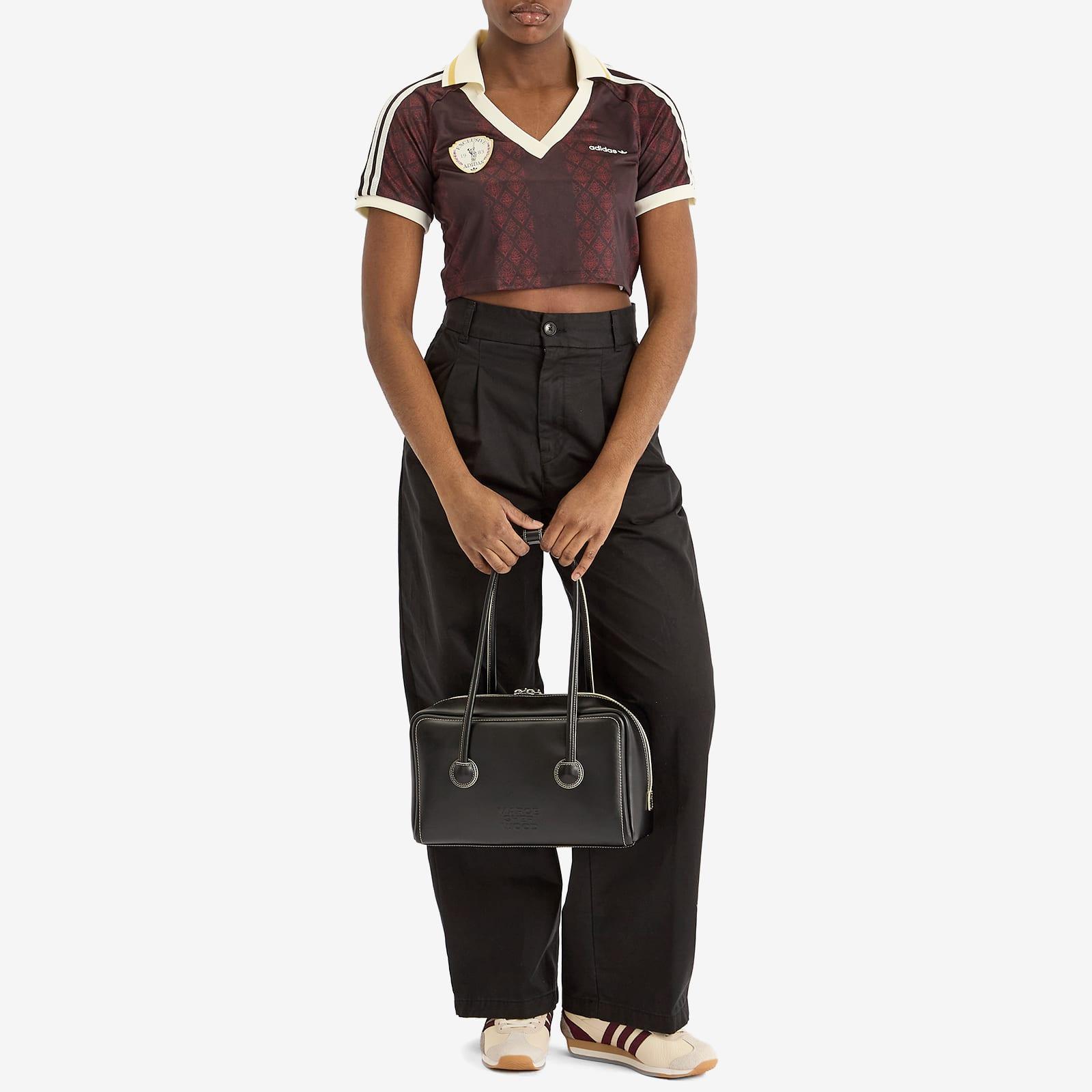 ★ adidas★ Retro Sports Cricket Inspired Crop Jersey Brown adidas Women's Originals Retro Sports Cricket-inspired