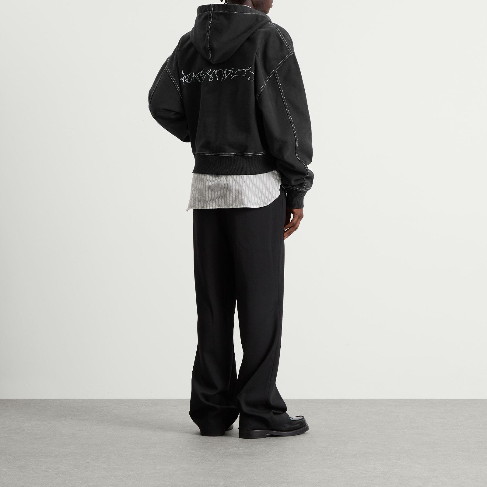Acne Studios Foscar H U Zip Autograph Logo Zip Hoodie in Black for