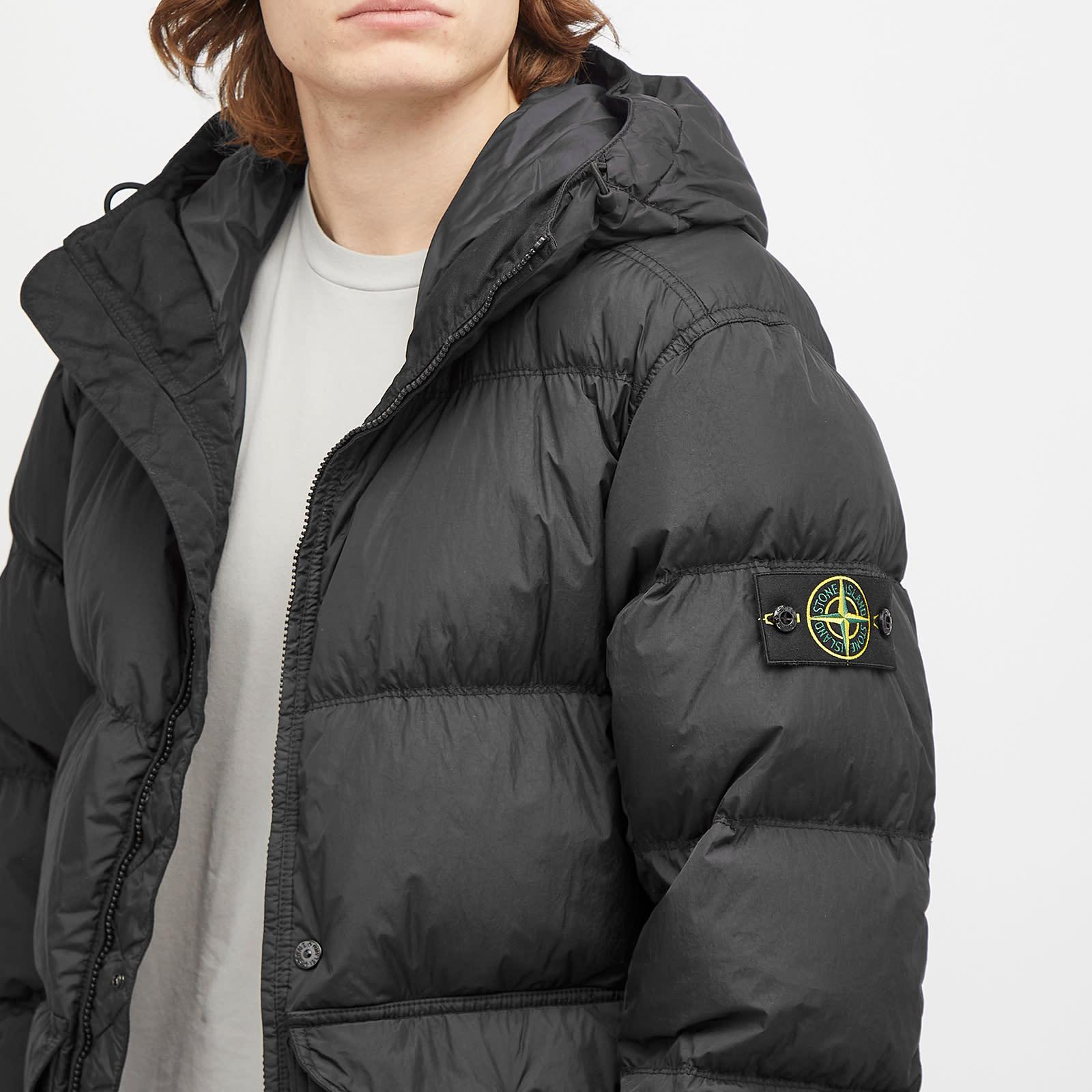 Stone Island Crinkle Reps Hooded Down Jacket in Black for Men Lyst UK