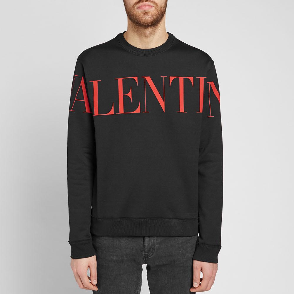 Valentino Logo-print Cotton-blend Sweatshirt in Black for Men | Lyst