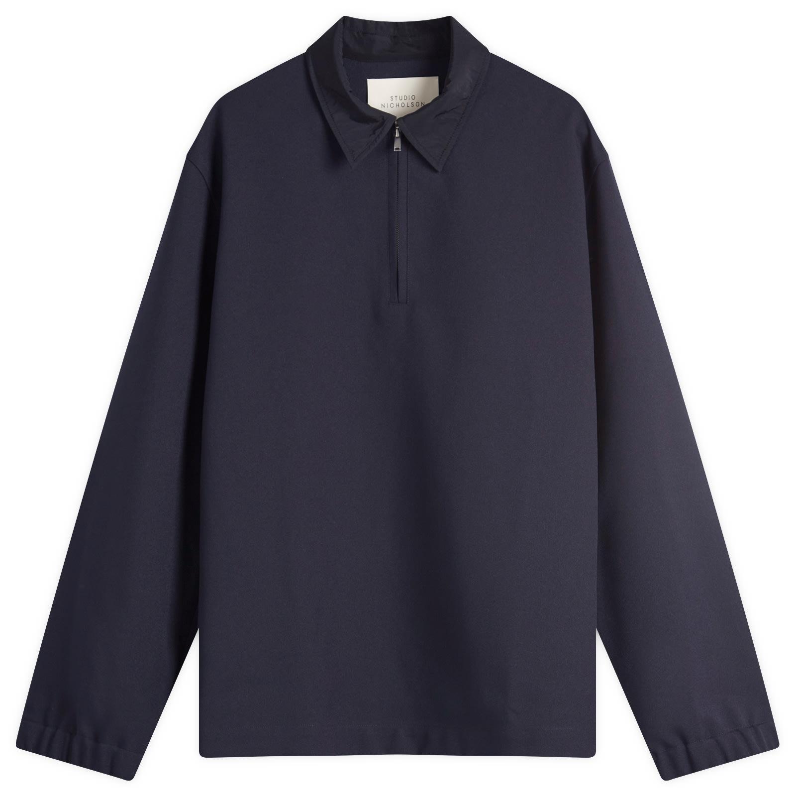 Studio Nicholson Half Placket Zip Shirt in Blue for Men | Lyst UK