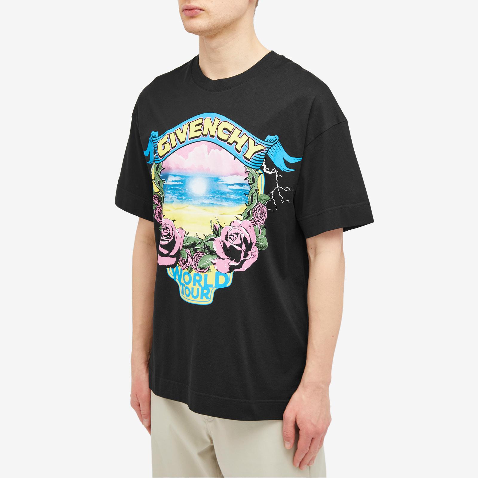 Givenchy World Tour Printed Cotton T shirt in Black for Men Lyst Canada