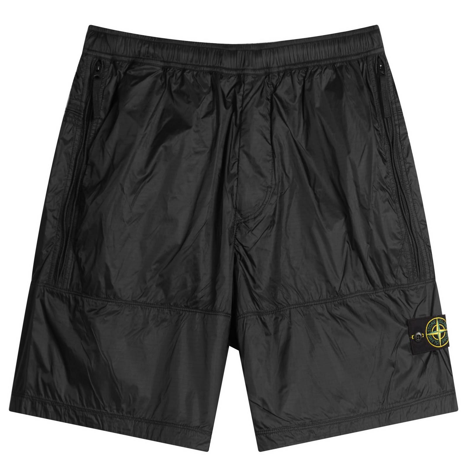 Stone Island Ripstop Light Nylon Shorts in Black for Men | Lyst