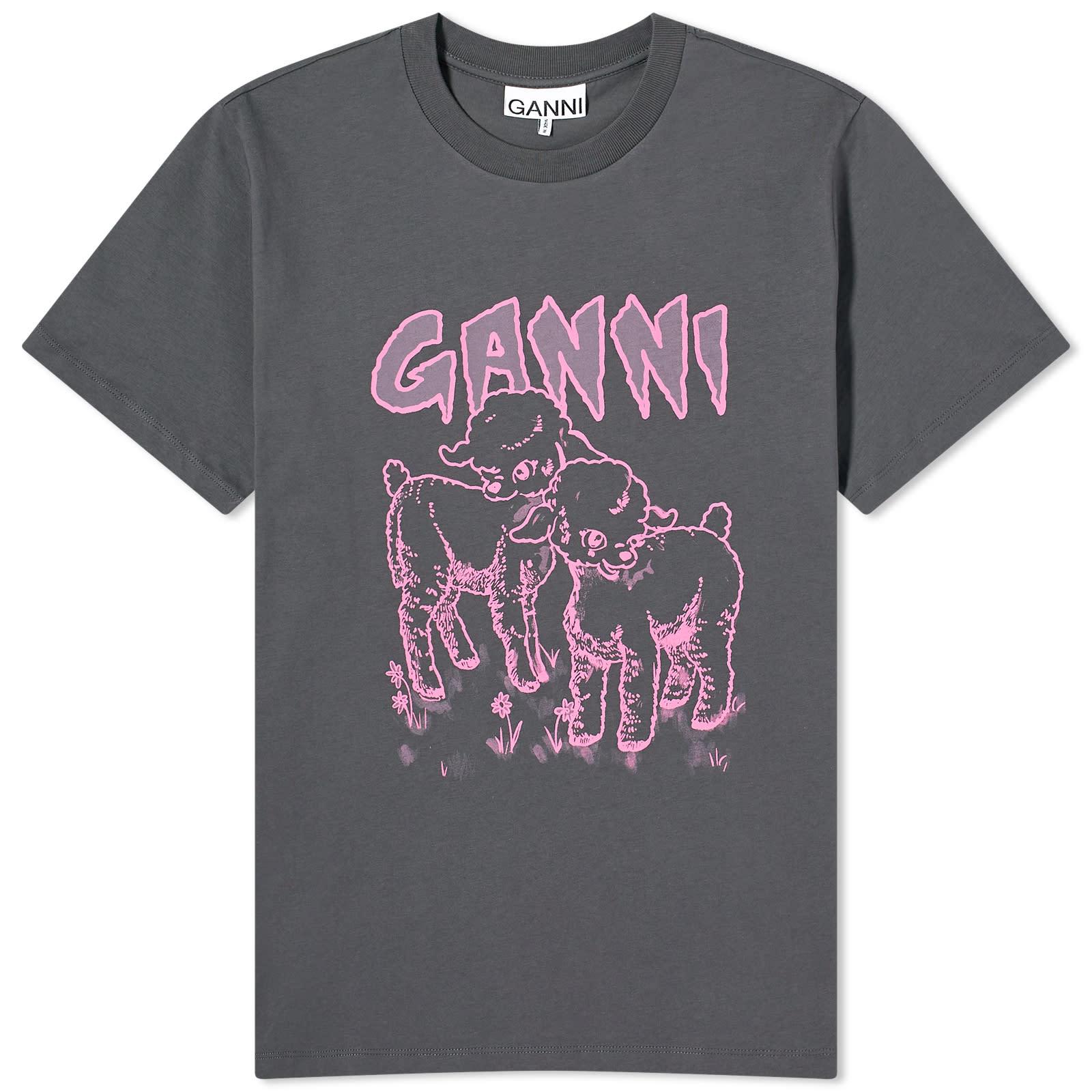 ☆韓国の人気☆【GANNI】☆GREY FUTURE RELAXED LAMB T-SHIRT☆ W) Ganni Grey Future Relaxed Lamb T-Shirt Volcanic Ash | eBay