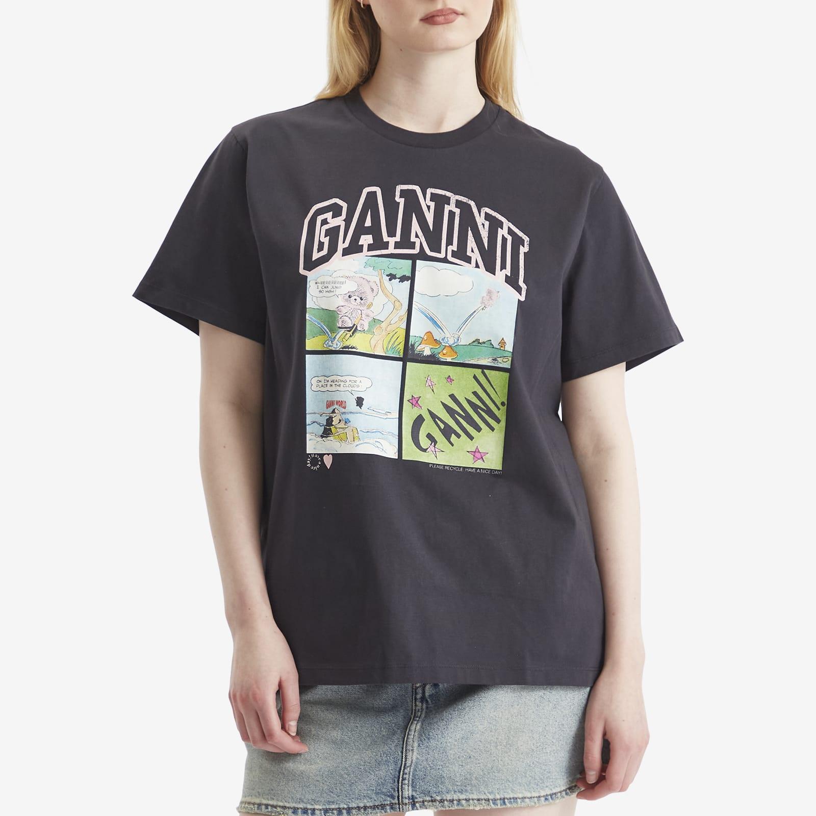 GANNI｜ (Black Basic Jersey Teddy Relaxed T-shirt （T4287 Phantom Black Basic Jersey Teddy Relaxed T-shirt | GANNI CA