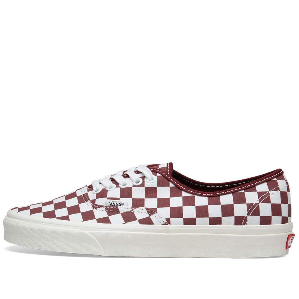 vans maroon checkered