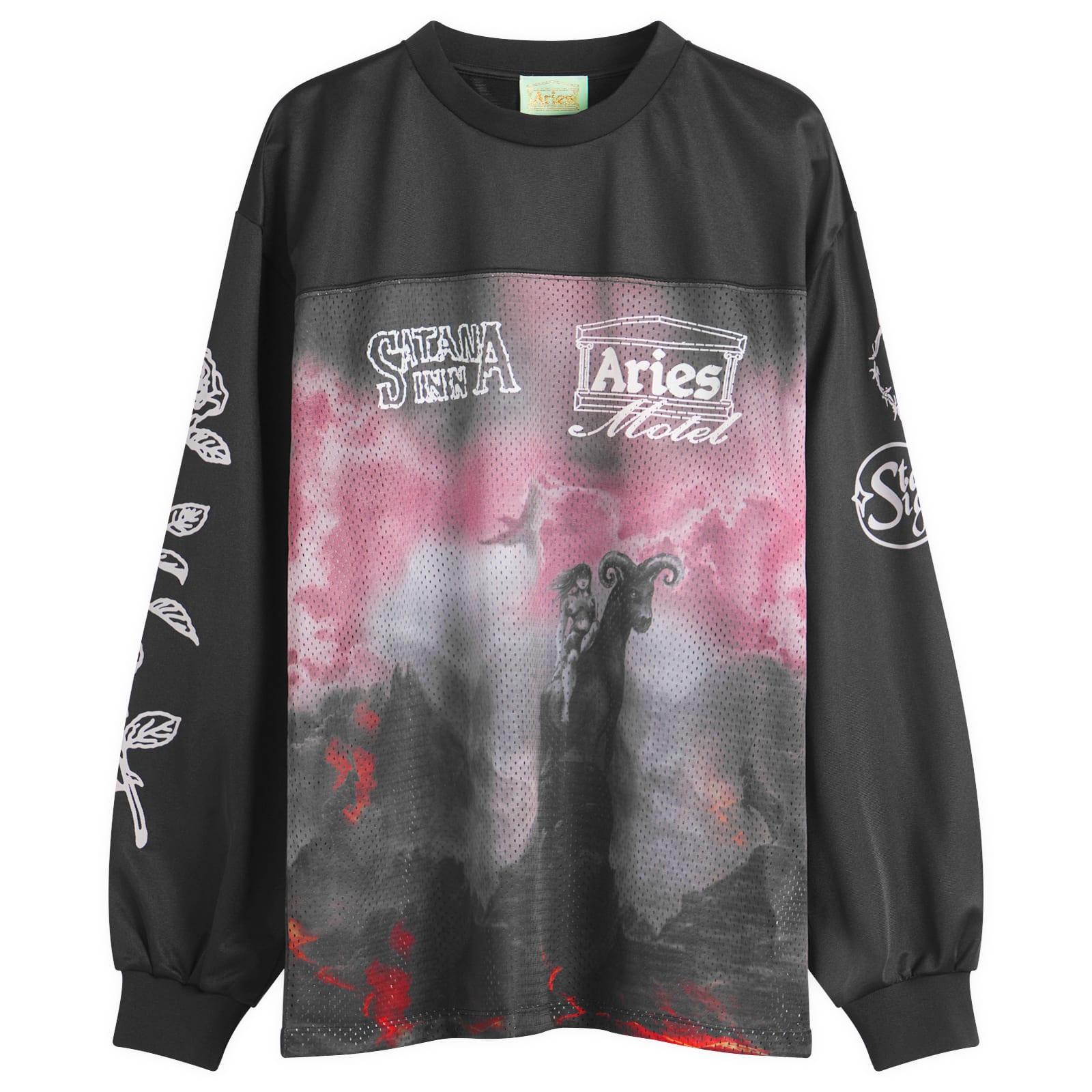 ★ARIES★ Mercerized Long Sleeve T-Shirt Black STAR40000BLK Aries Long-sleeve t-shirts for Men | Online Sale up to 80
