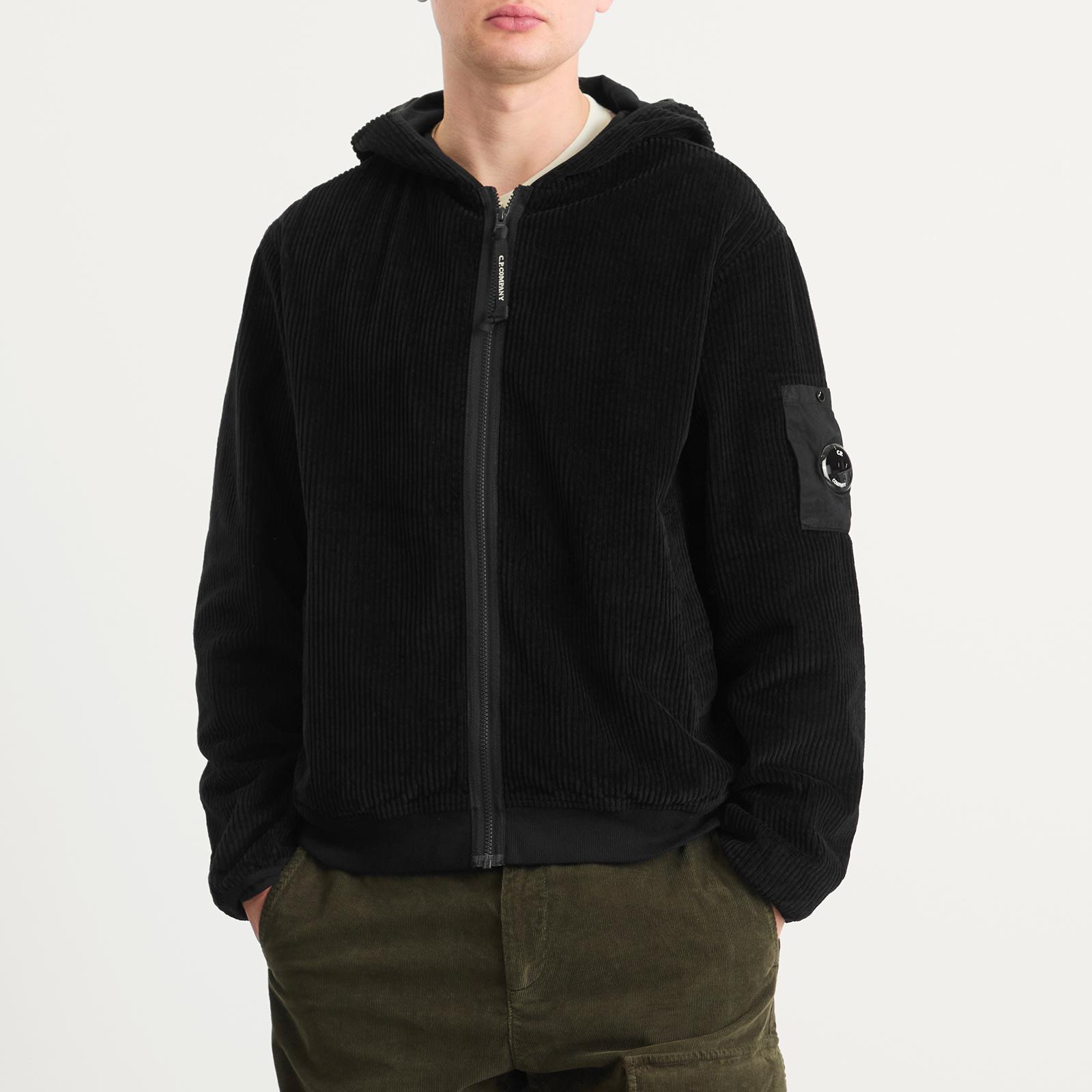 C.P. Company Corduroy Lens Zip Hoodie in Black for Men | Lyst Canada