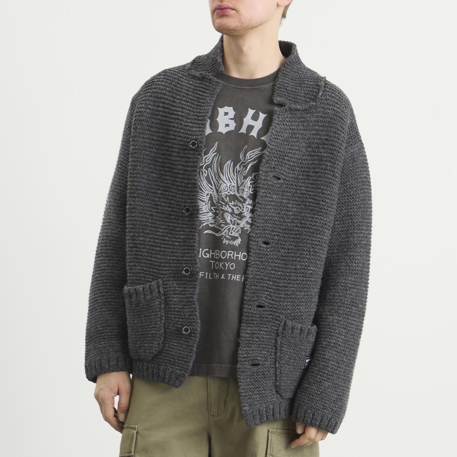 Neighborhood Shetland Knit Jacket in Gray for Men | Lyst