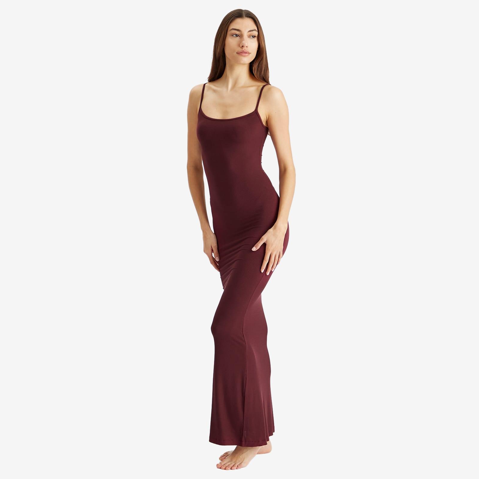Skims Soft Lounge Long Slip Dress in Purple | Lyst