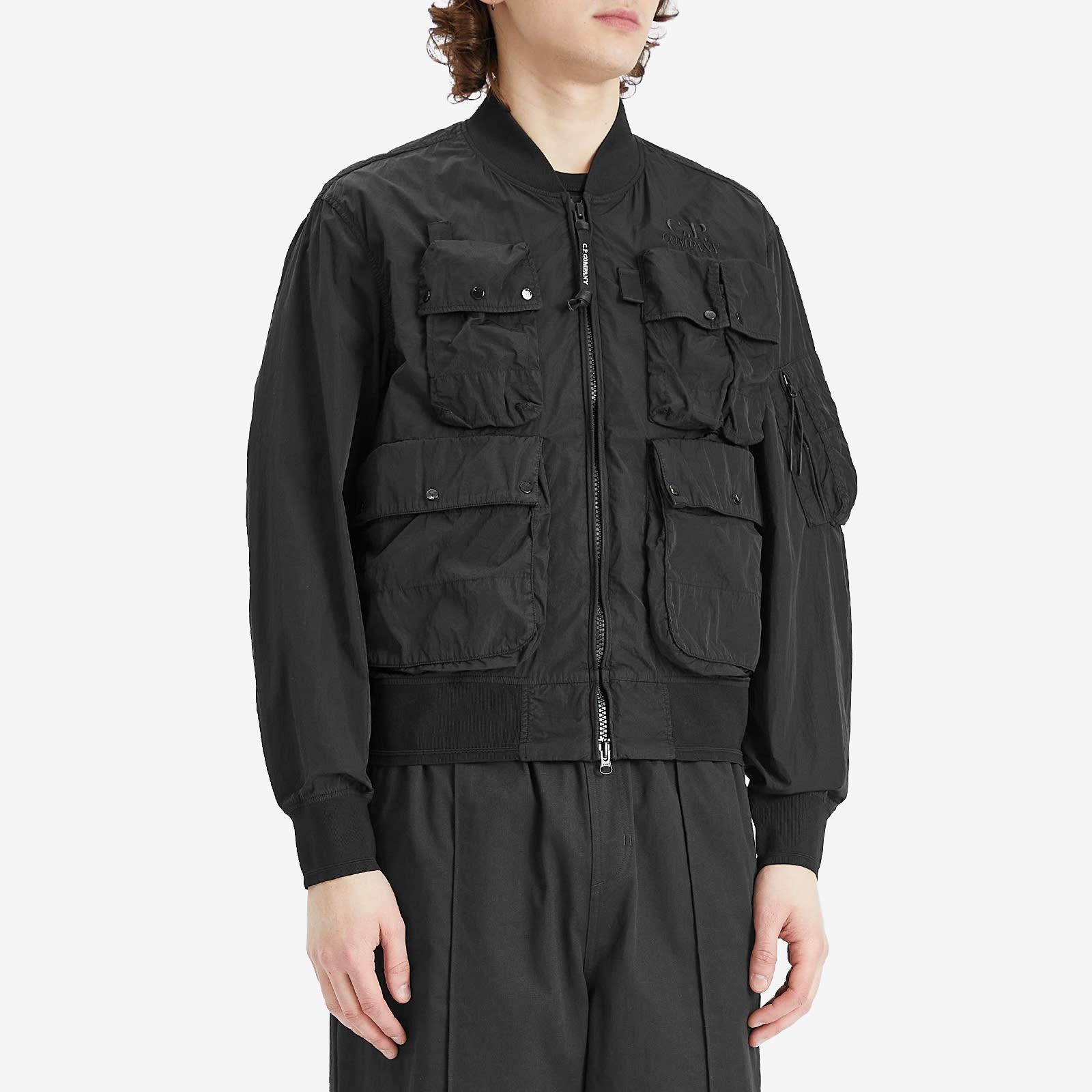 C.P. Company Chrome-R Multipocket Bomber Jacket in Black for