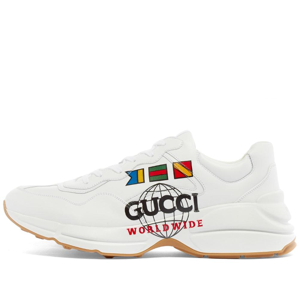 Gucci Rhyton Logo-print Leather Sneakers in White for Men - Save 33% - Lyst