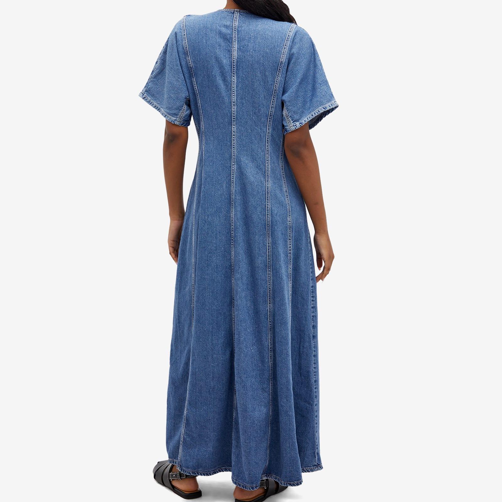 Ganni Future Denim Maxi Dress in Blue | Lyst