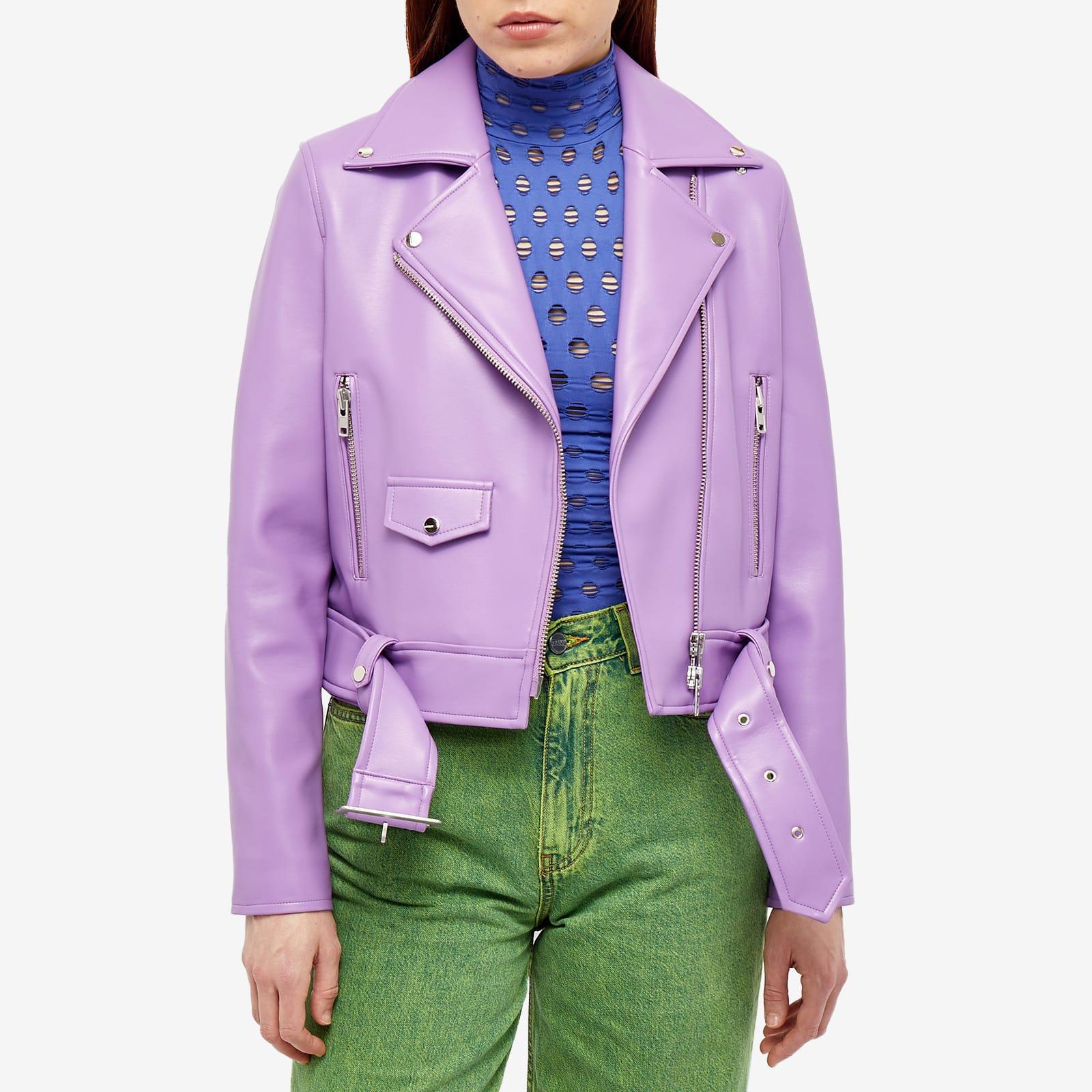 Stand Studio Esmeralda Faux Biker Jacket in Purple | Lyst