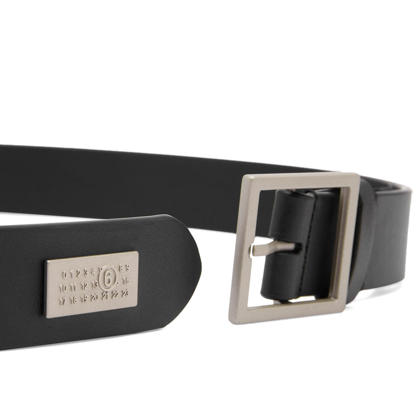 MM6 by Maison Margiela Numeric Buckle 3.0 Leather Belt in Black