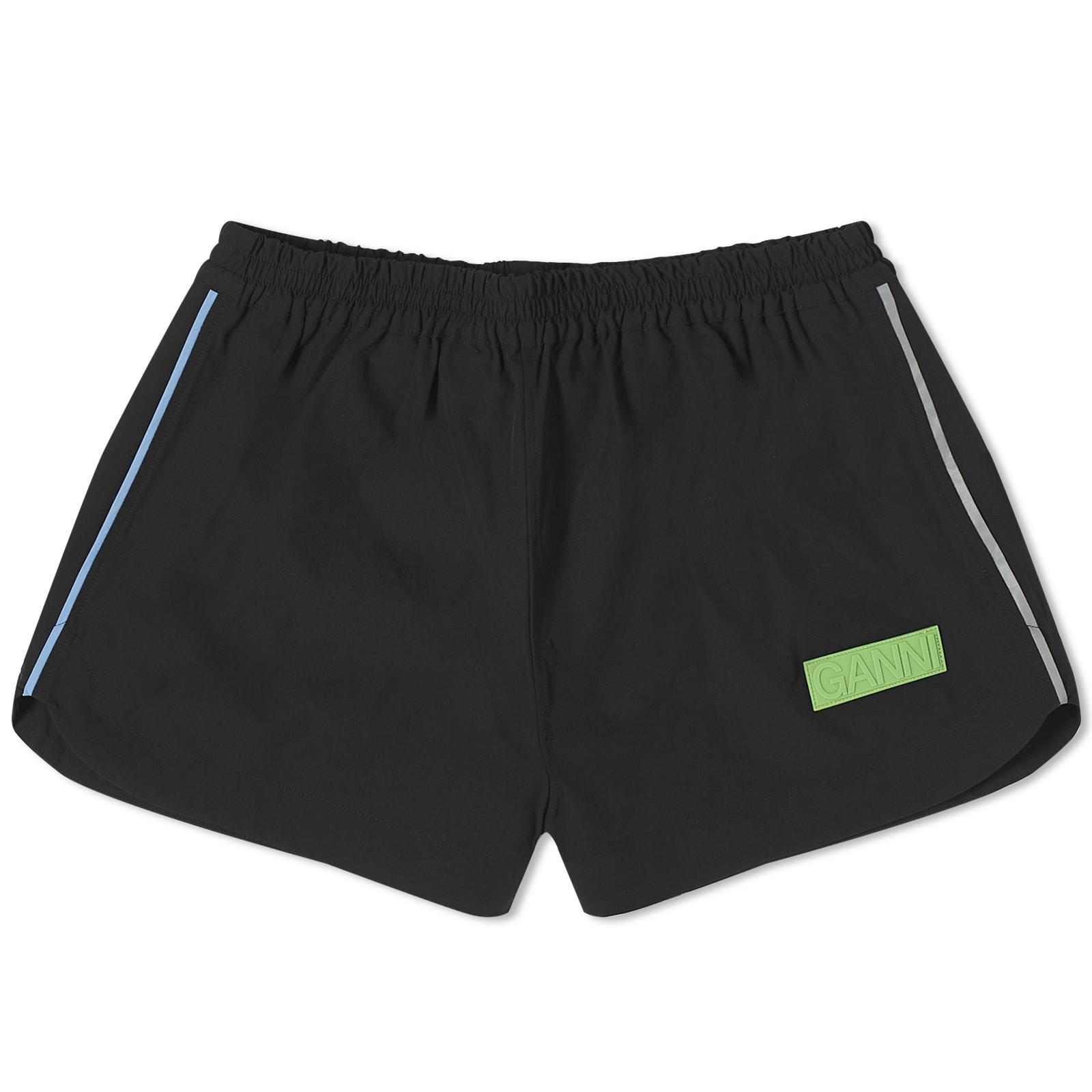 Ganni Active Stretch Shell Shorts in Black | Lyst