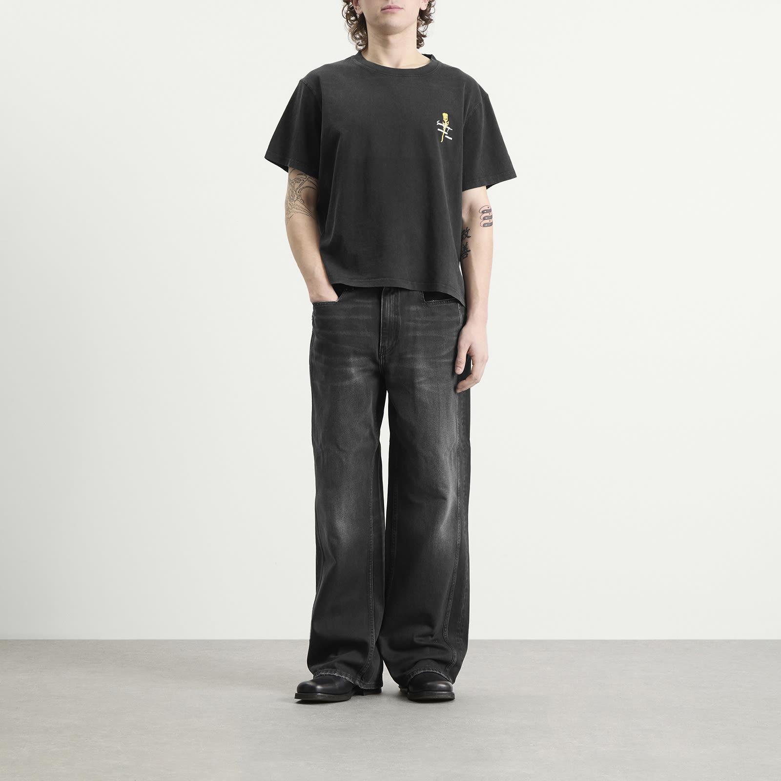 Second/Layer Second Layer Baby Baggy Rose T-Shirt in Black for Men