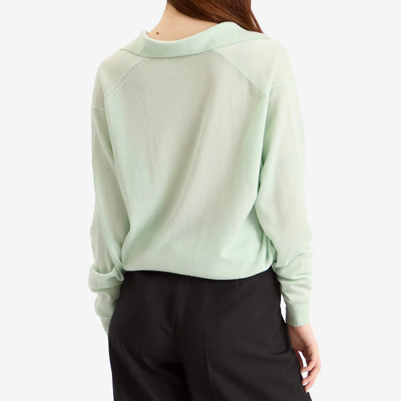 Silk Knit Skipper Polo in Black