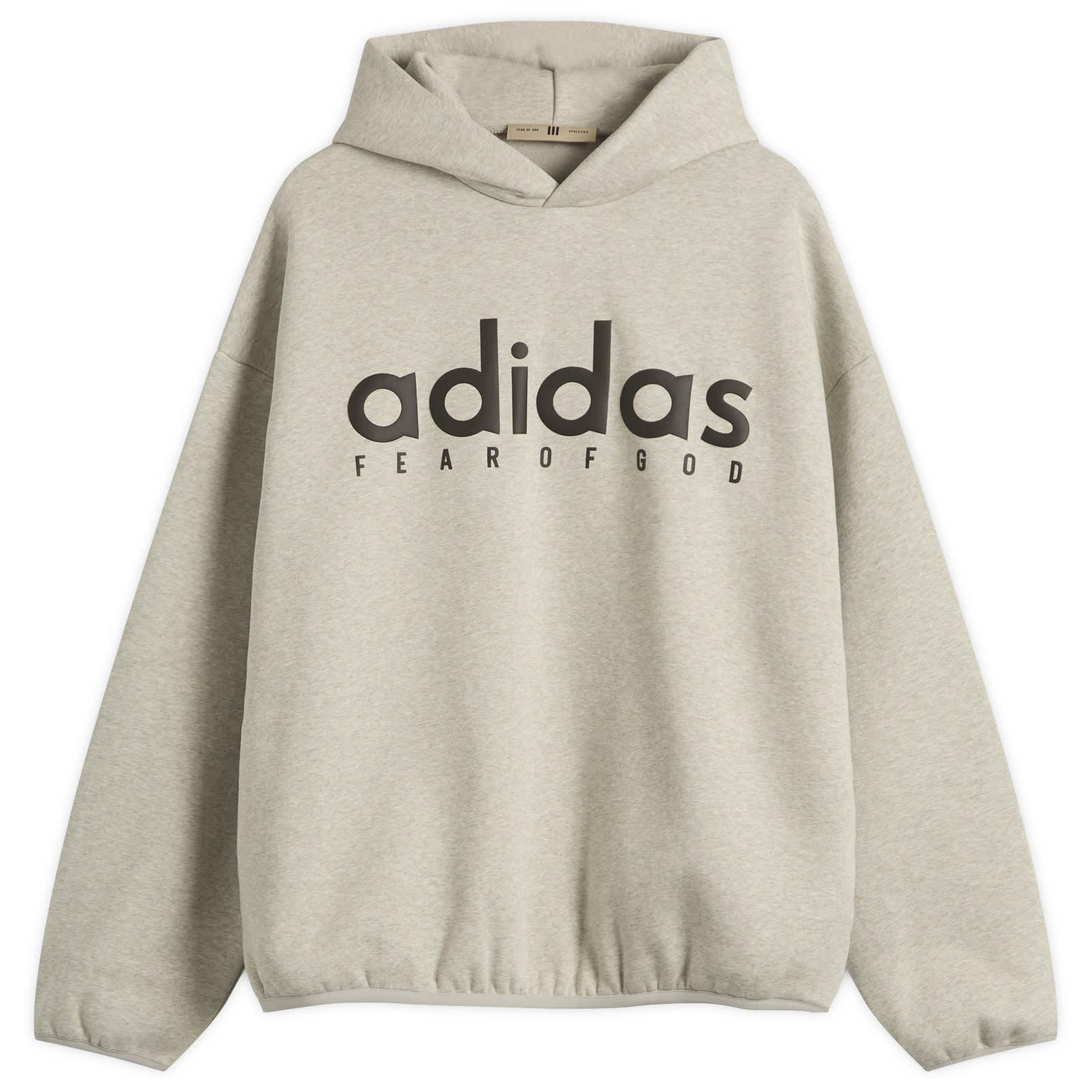 adidas X Fear Of God Heather Cotton Fleece Hoodie in Grey | Lyst 