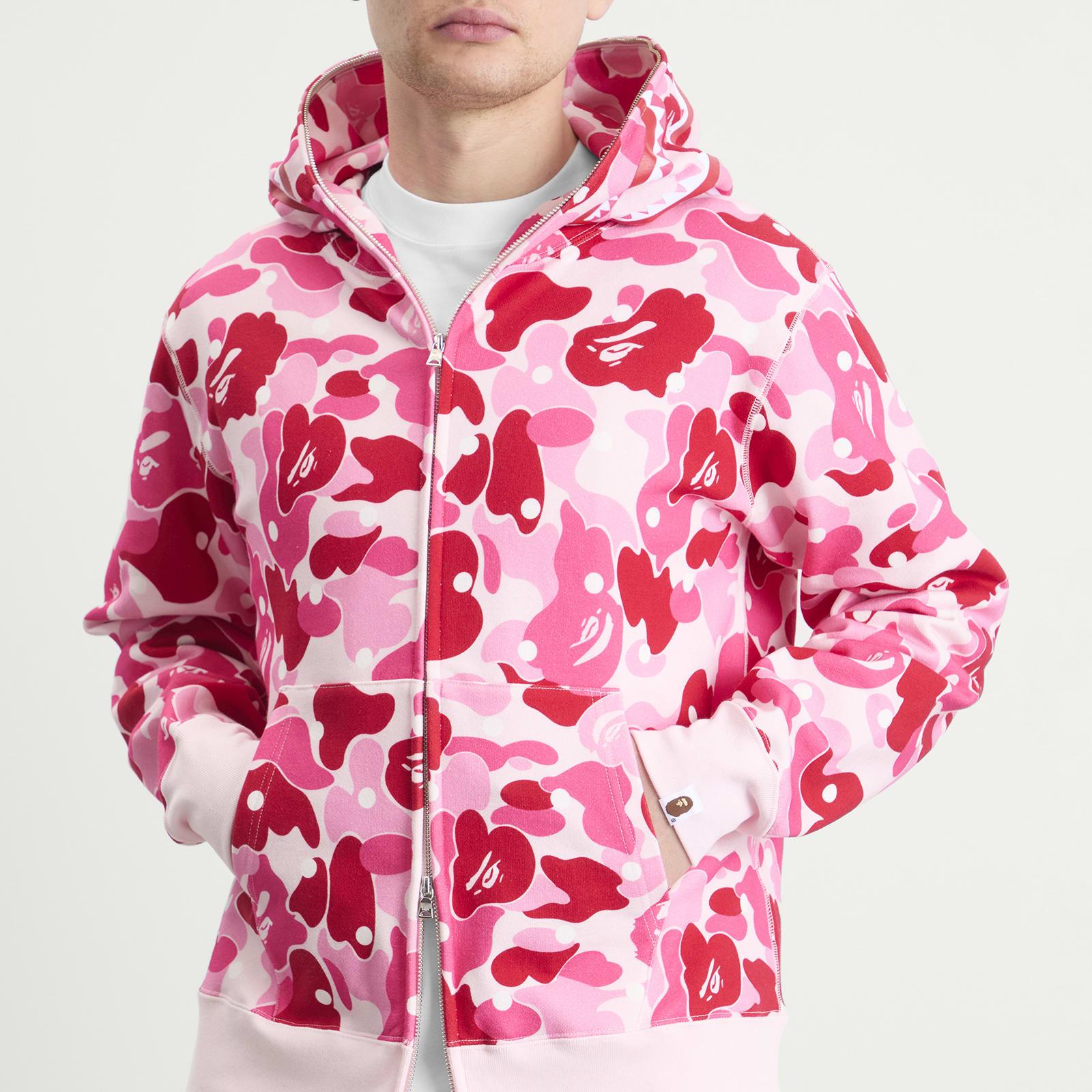 A Bathing Ape Abc Dot Shark Zip Hoodie in Pink for Men | Lyst Canada