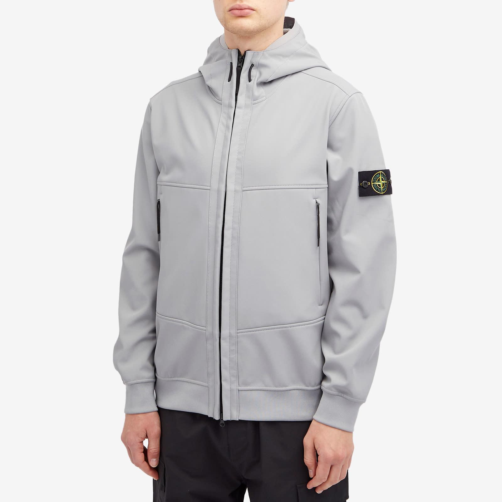 Stone Island Soft Shell-R Hooded Jacket in Gray for Men Lyst
