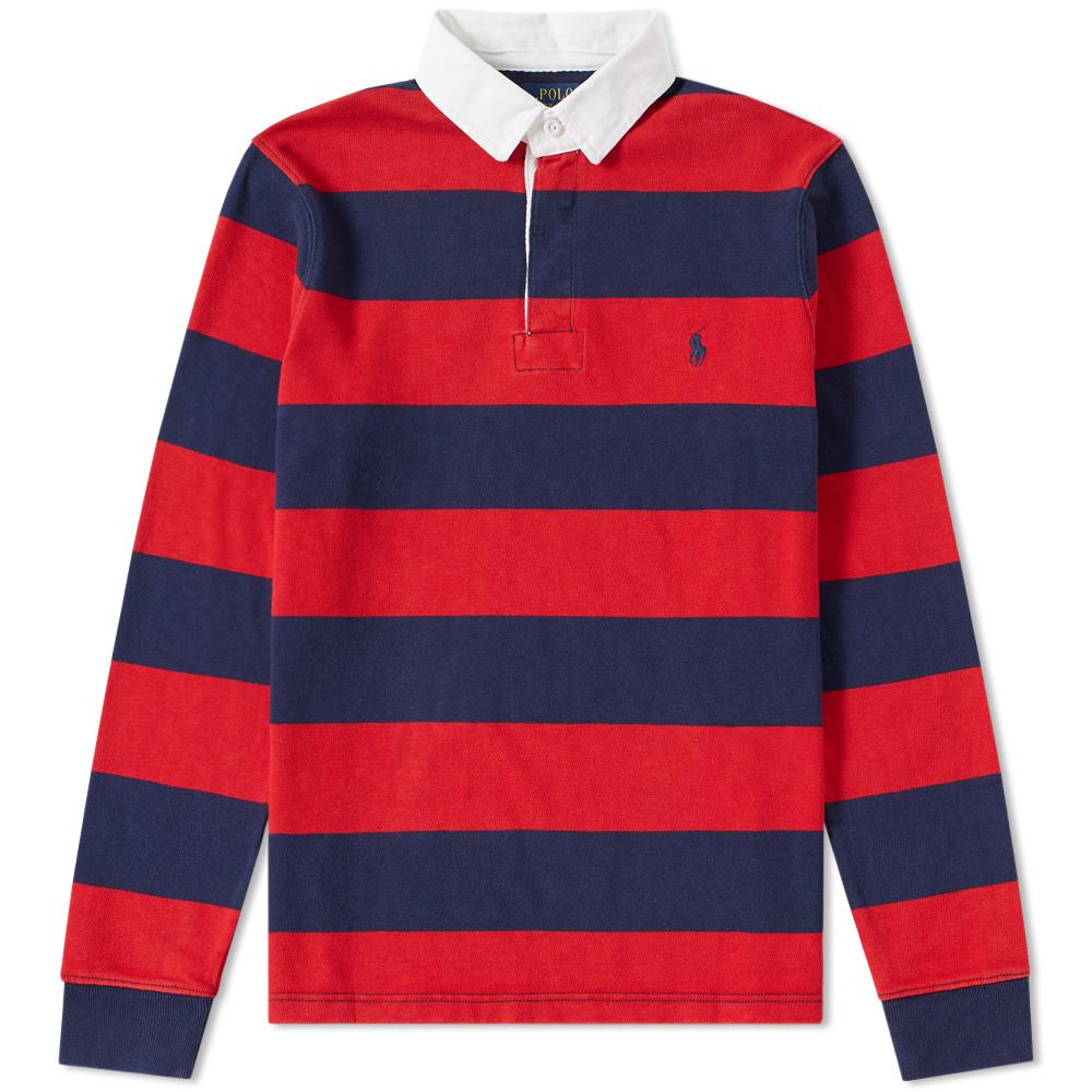 Lyst - Polo Ralph Lauren Stripe Rugby Shirt in Red for Men