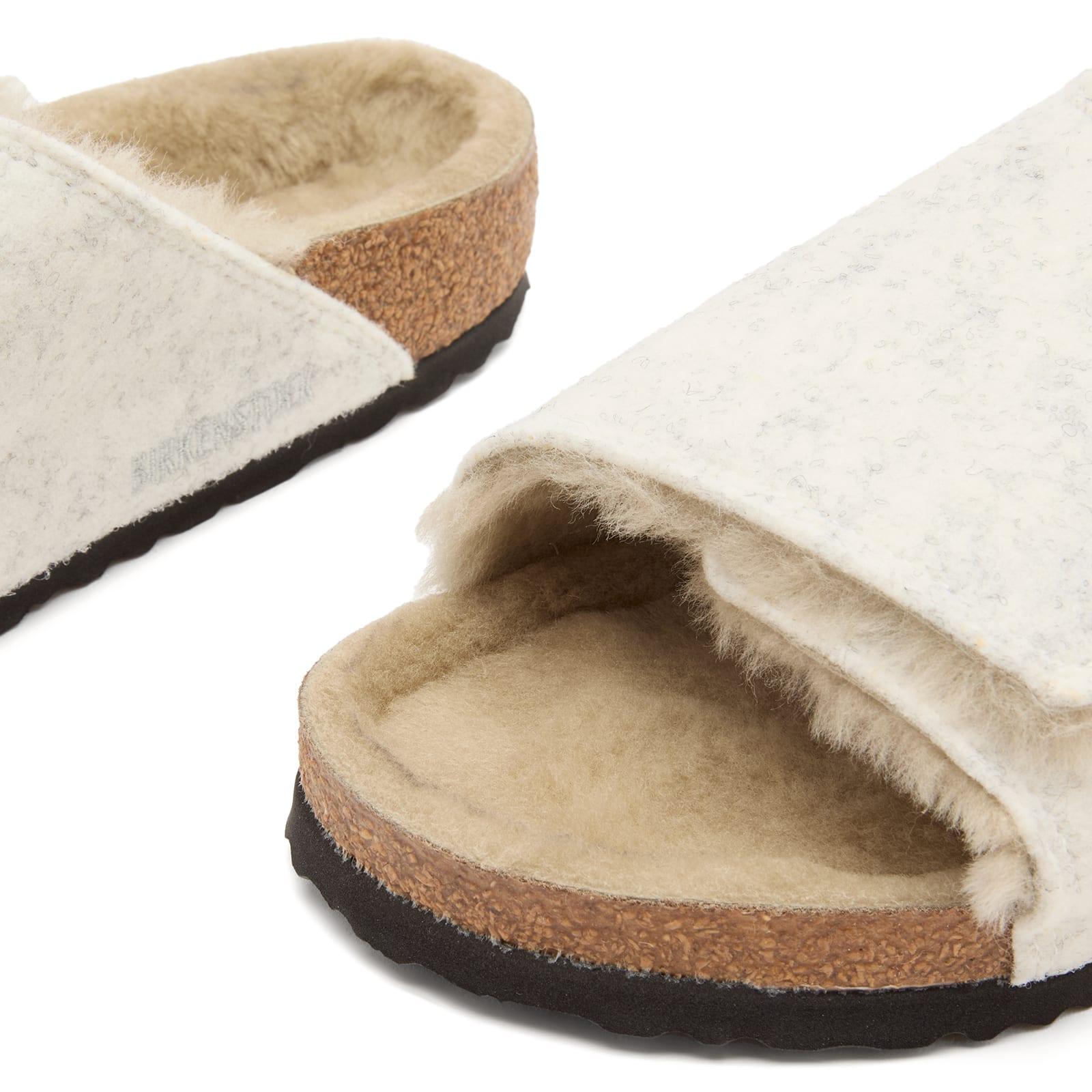 Birkenstock Solana Felt Shearling in White | Lyst