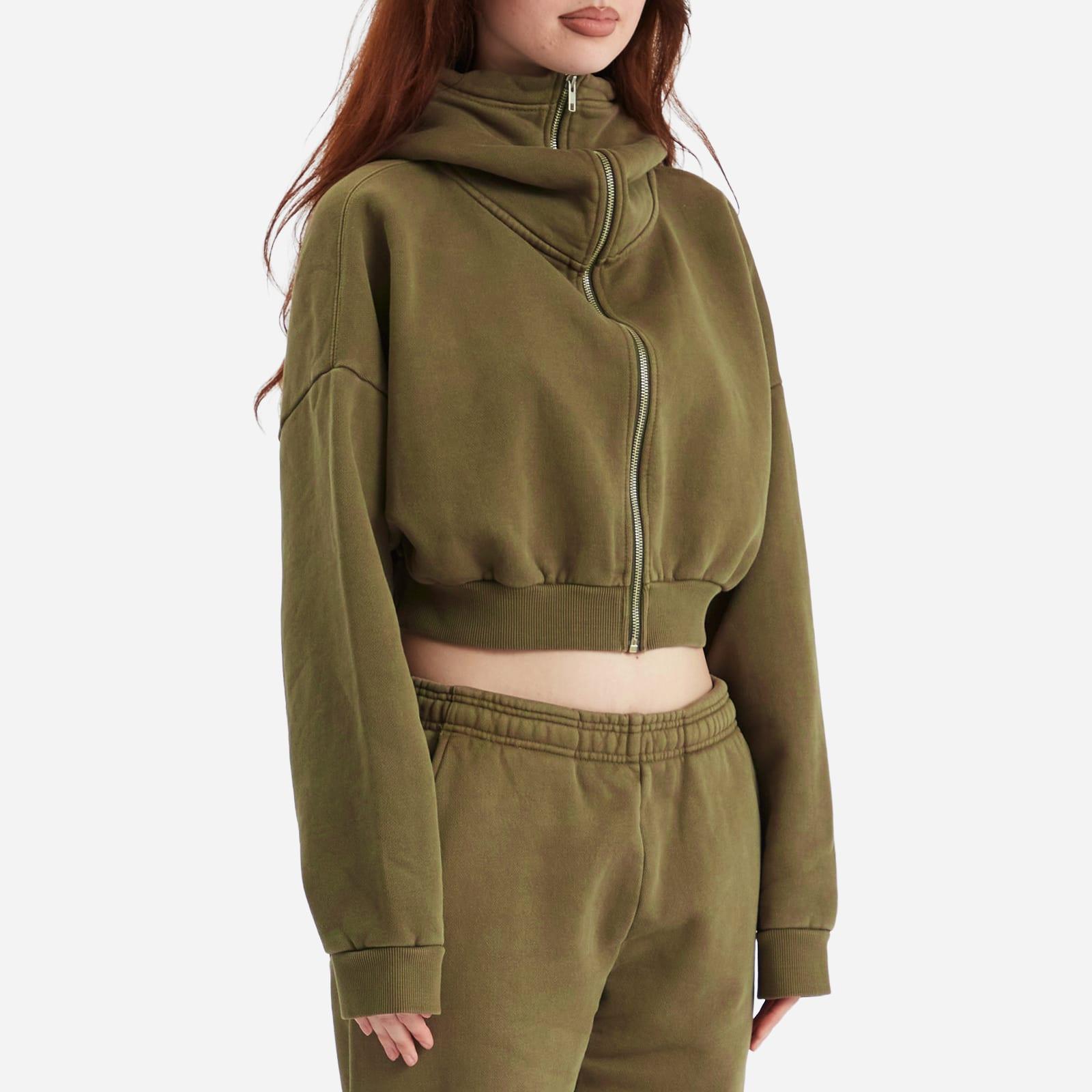 Entire studios Cropped Full Zip Hoodie in Green | Lyst UK