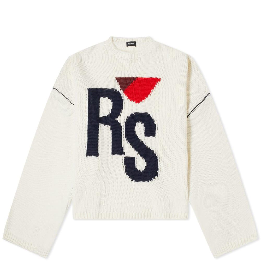 Raf Simons Cropped Rs Sweater in White for Men | Lyst