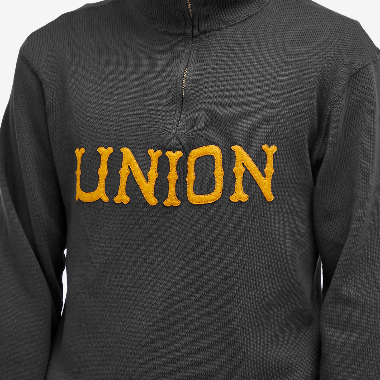 RRL Union Applique Half Zip Knit in Grey for Men | Lyst UK