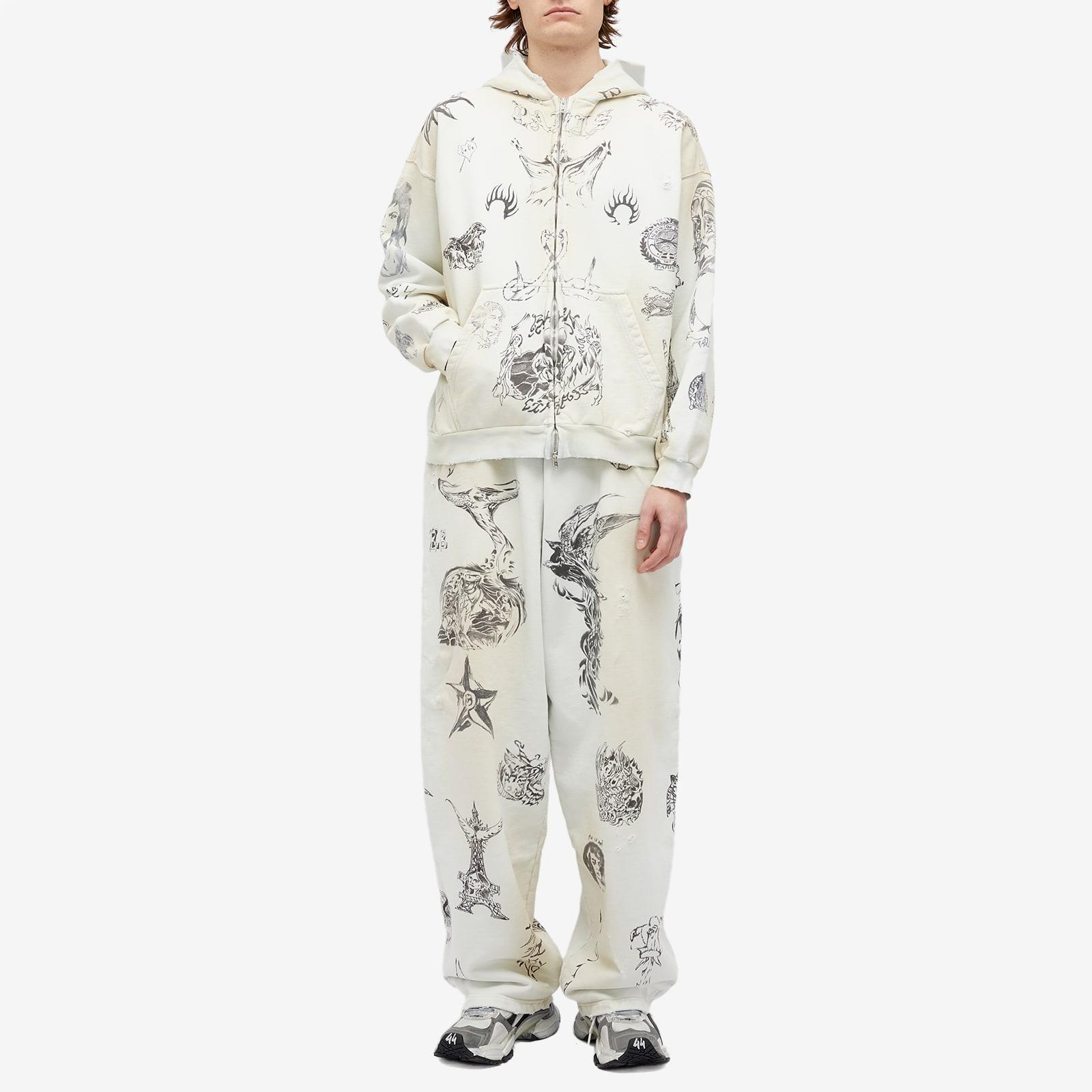 Balenciaga Tattoo Zip Up Hoody in Natural for Men | Lyst
