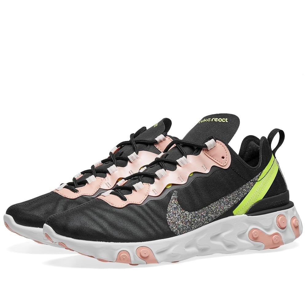 nike react element 55 white pink and orange trainers