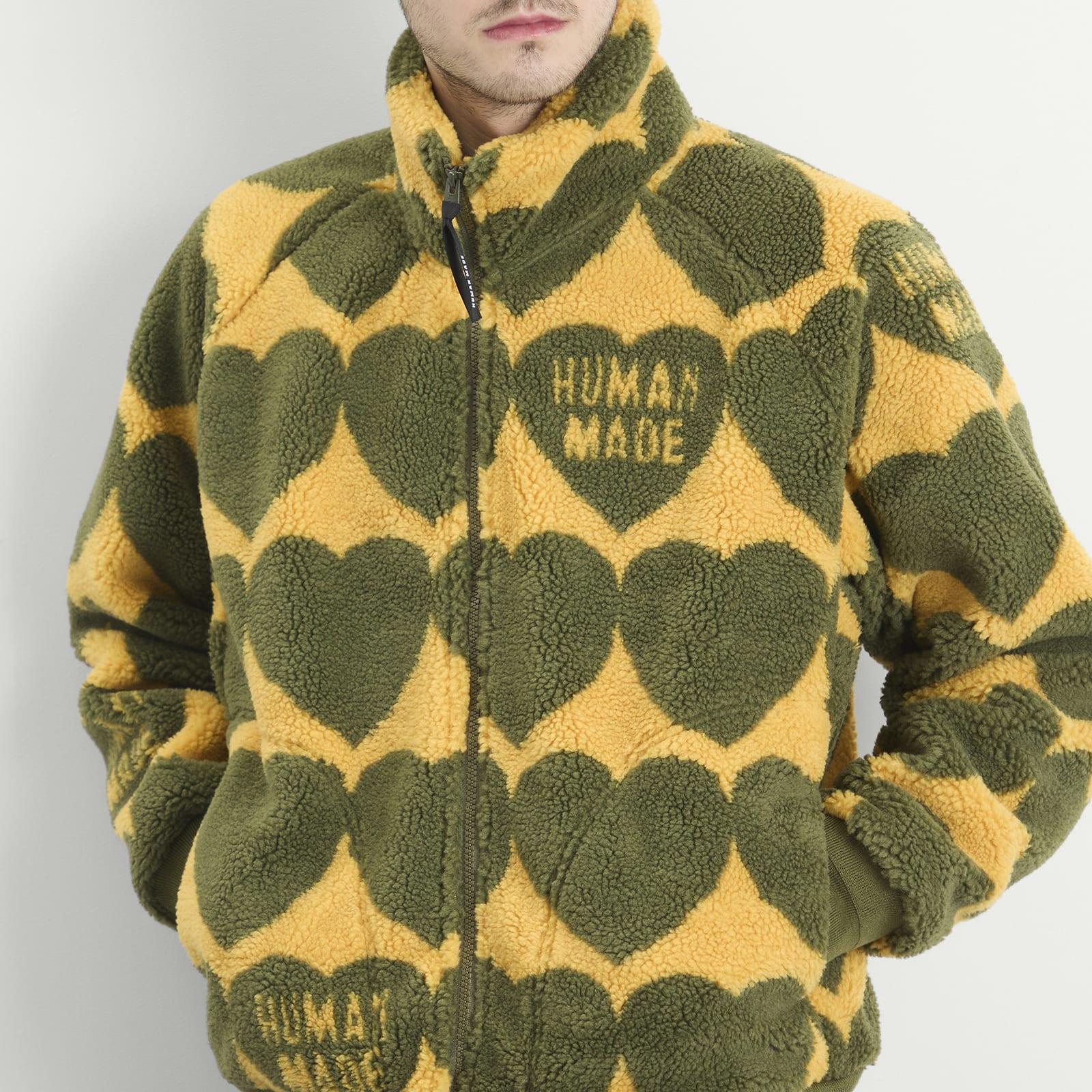 Human Made Heart Fleece Jacket in Green for Men | Lyst