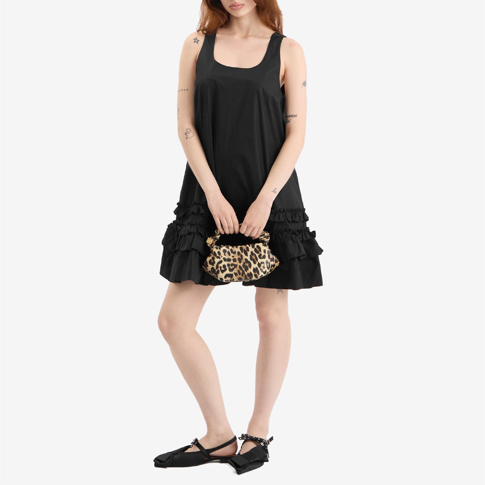 Ganni ■ Cotton Poplin U-neck Mini Dress Ganni COTTON POPLIN GATHERED U NECK MINI DRESS - BRIGHT